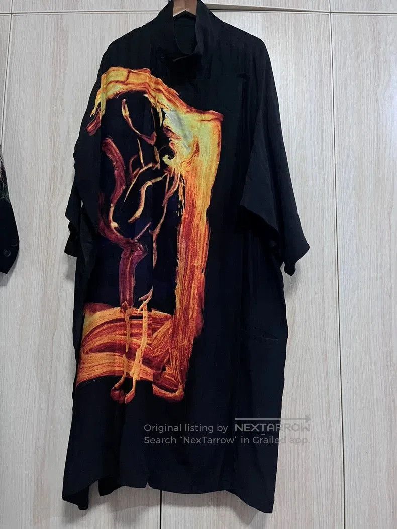 Yohji Yamamoto Lily Print Silk Shirt.