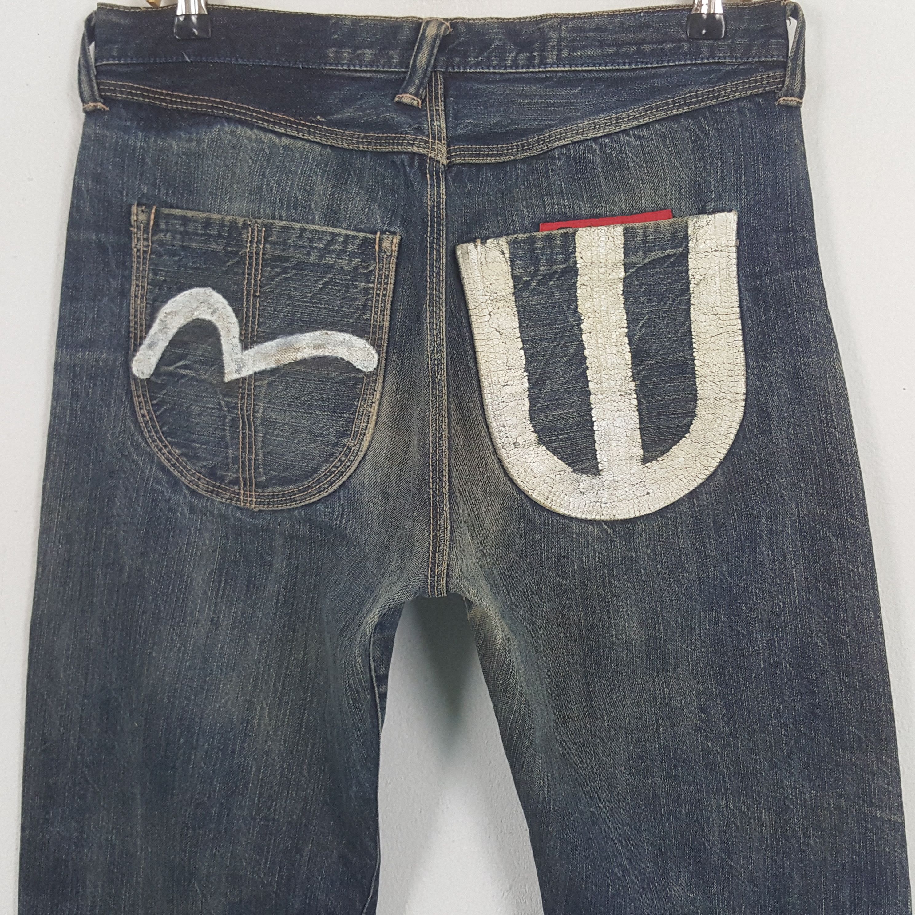 Japanese Brand × Vintage Vintage Evisu Selvedge Japanese Daicock Custom Denim Jeans Size US 31 - 5 Thumbnail