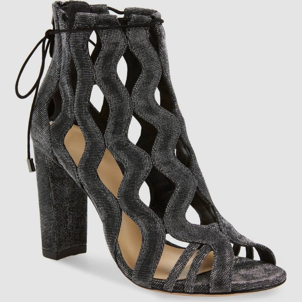 Alexandre Birman New Alexandre Birman Loretta Cage Silver Black Metallic San Size US 7 / IT 37 - 1 Thumbnail