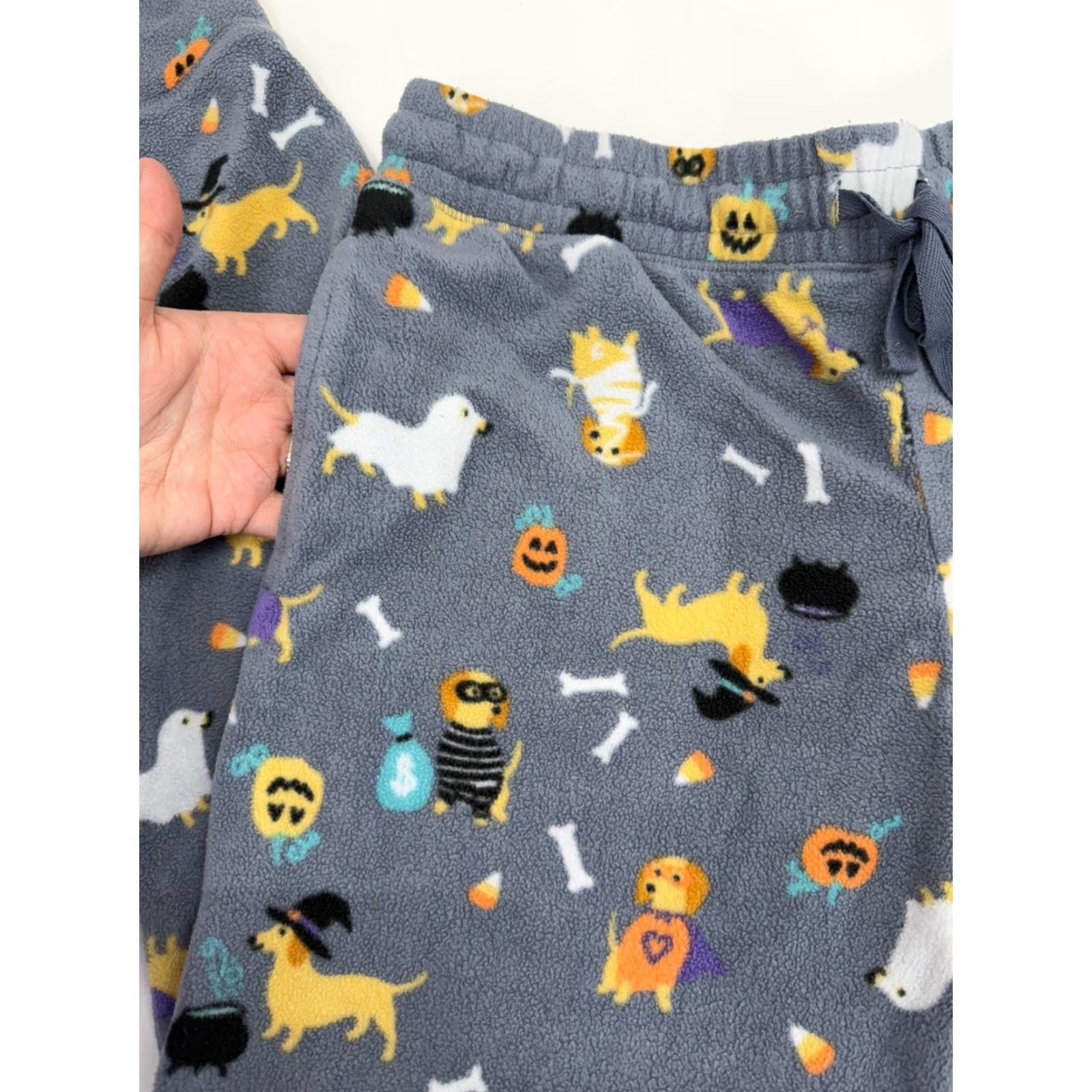 Vintage Jaclyn Intimates Womens Pants XL Gray Halloween Dog Fleece PJ Jogger Size 40" / US 18 - 3 Thumbnail