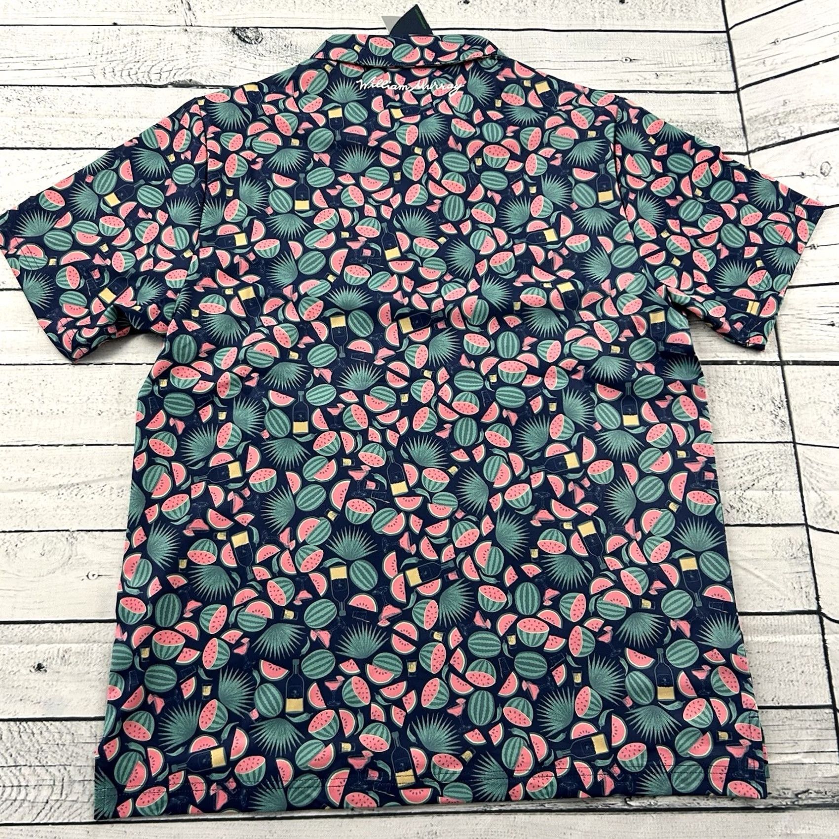 Vintage William Murray Polo Shirt Golf Mens Size M Navy Watermelon XS? Size US M / EU 48-50 / 2 - 6 Thumbnail