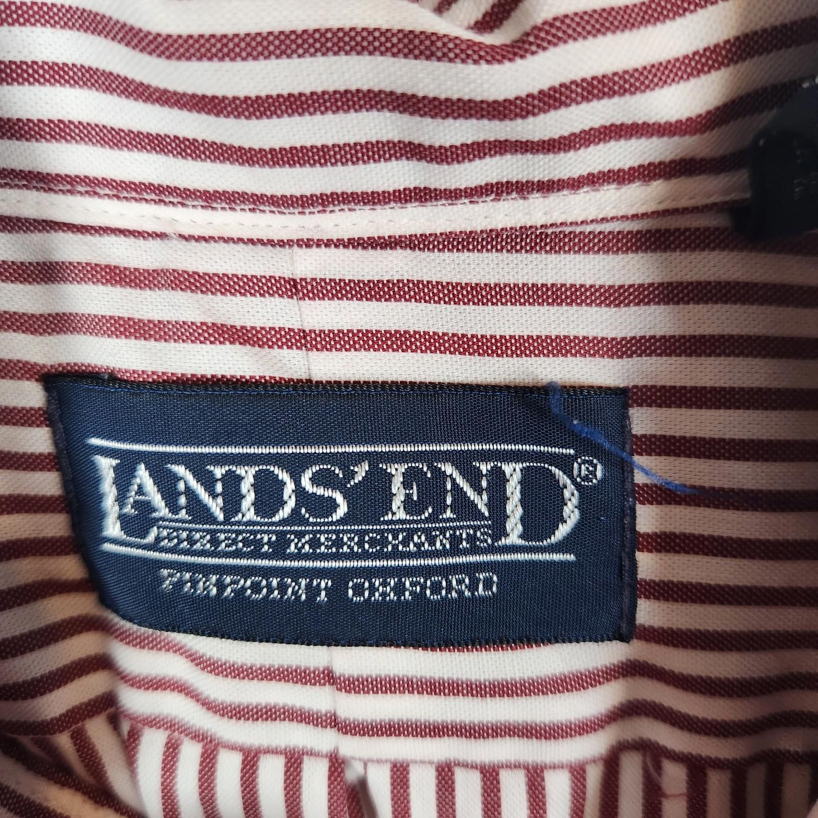 Lands' End Lands End Pinpoint Oxford Striped Size Regular 16-33 Size 38R - 5 Thumbnail