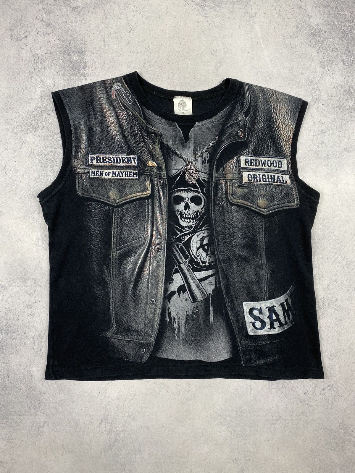 Vintage Vintage Y2K Sing Of Anarchy Biker Band Rock T Shirt Size US XL / EU 56 / 4 - 2 Thumbnail