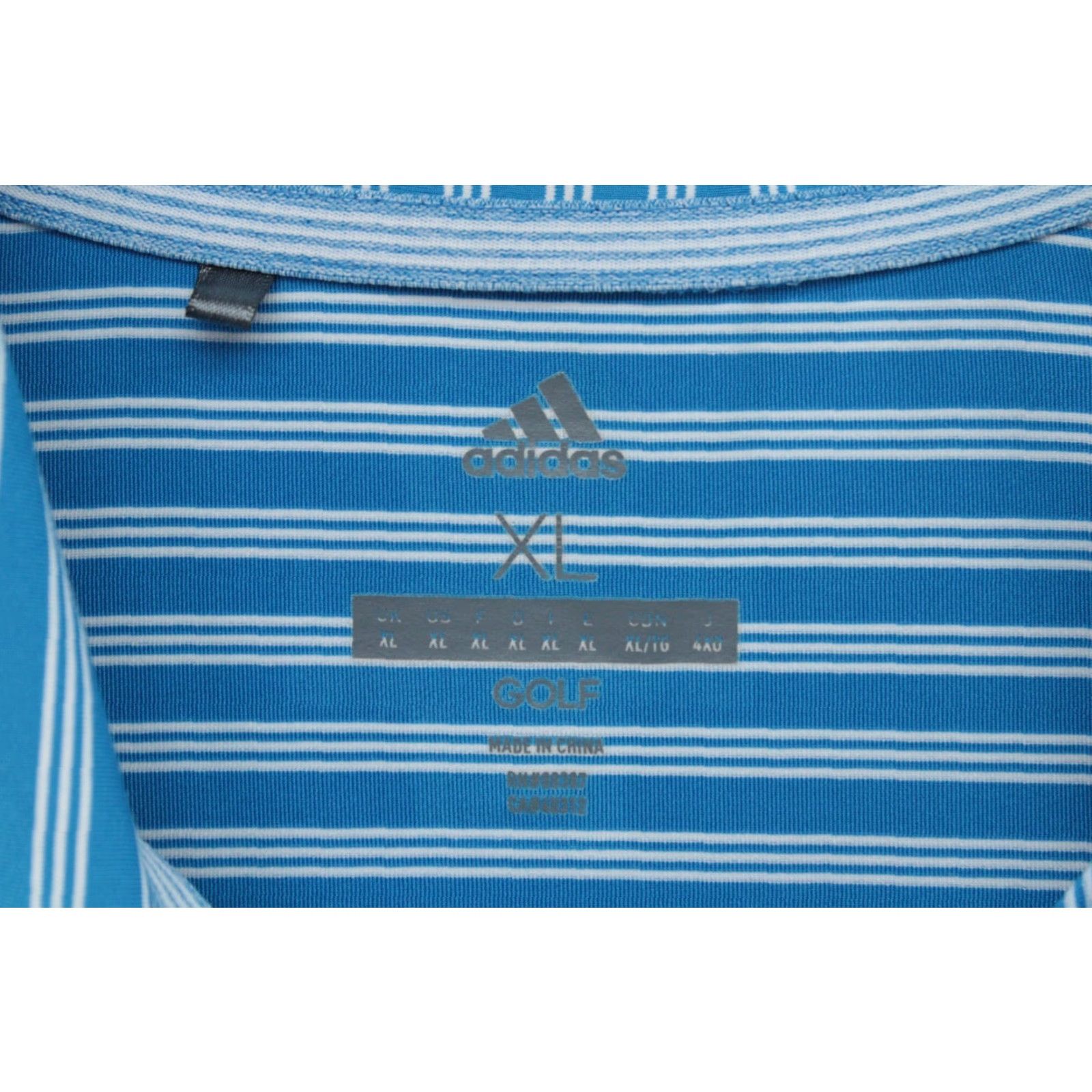 Adidas Adidas Golf Polo Shirt Mens XL Striped Blue White Size US XL / EU 56 / 4 - 6 Thumbnail