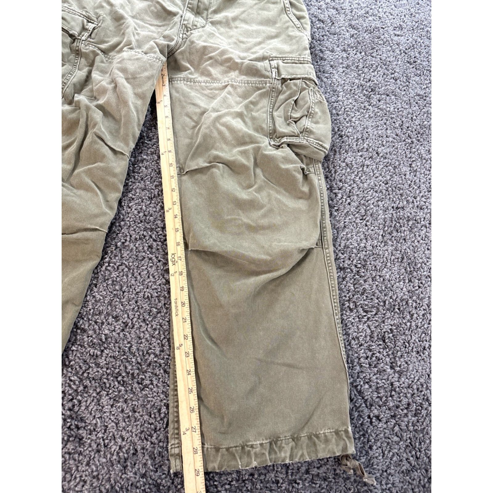Abercrombie & Fitch VINTAGE Abercrombie & Fitch Paratrooper Pants Mens 36x29 Cargo Military Baggy Pants Green 90s Army Workwear Mens Size US 36 / EU 52 - 2 Thumbnail