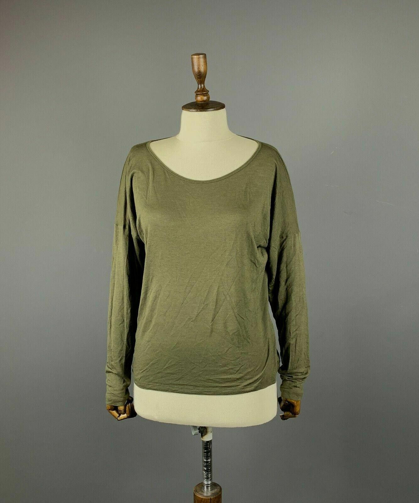 Designer Barbara Bui Olive Boat Neck Viscose Cashmere Sweater Size L Size L / US 10 / IT 46 - 1 Thumbnail