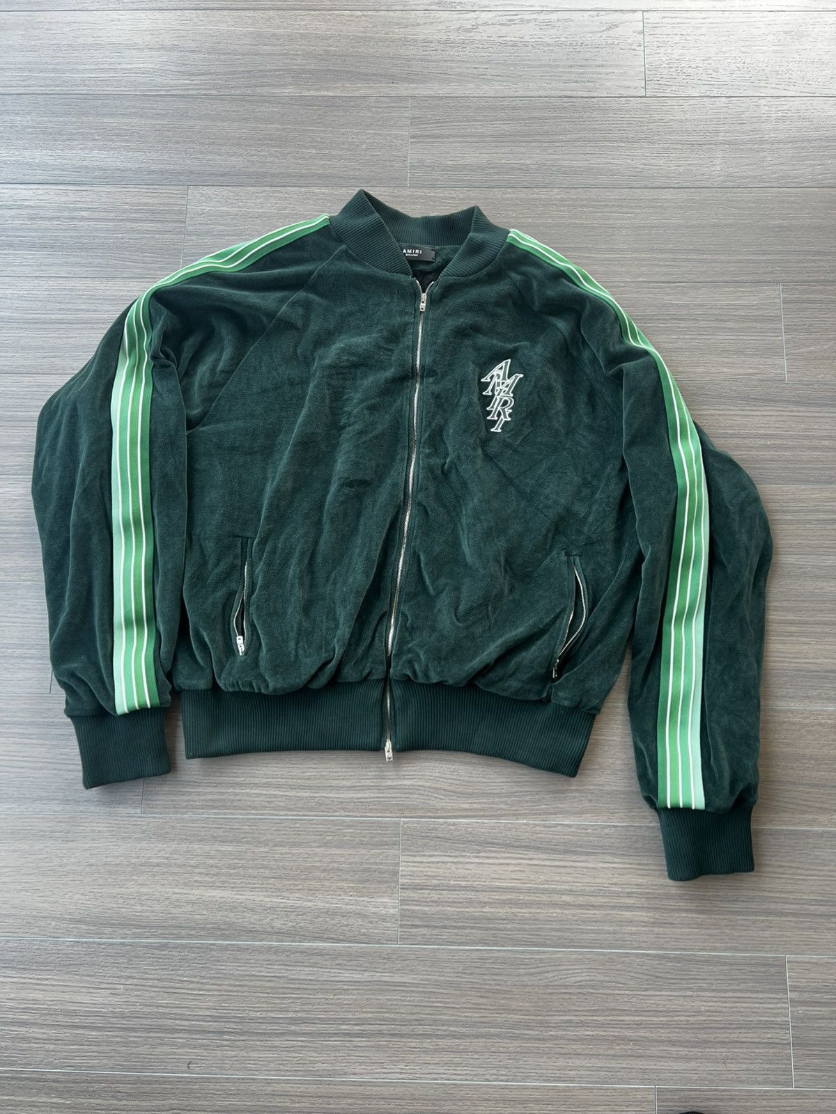 Amiri AMIRI Stacked Monogram Velour Track Jacket Size US XXL / EU 58 / 5 - 1 Thumbnail