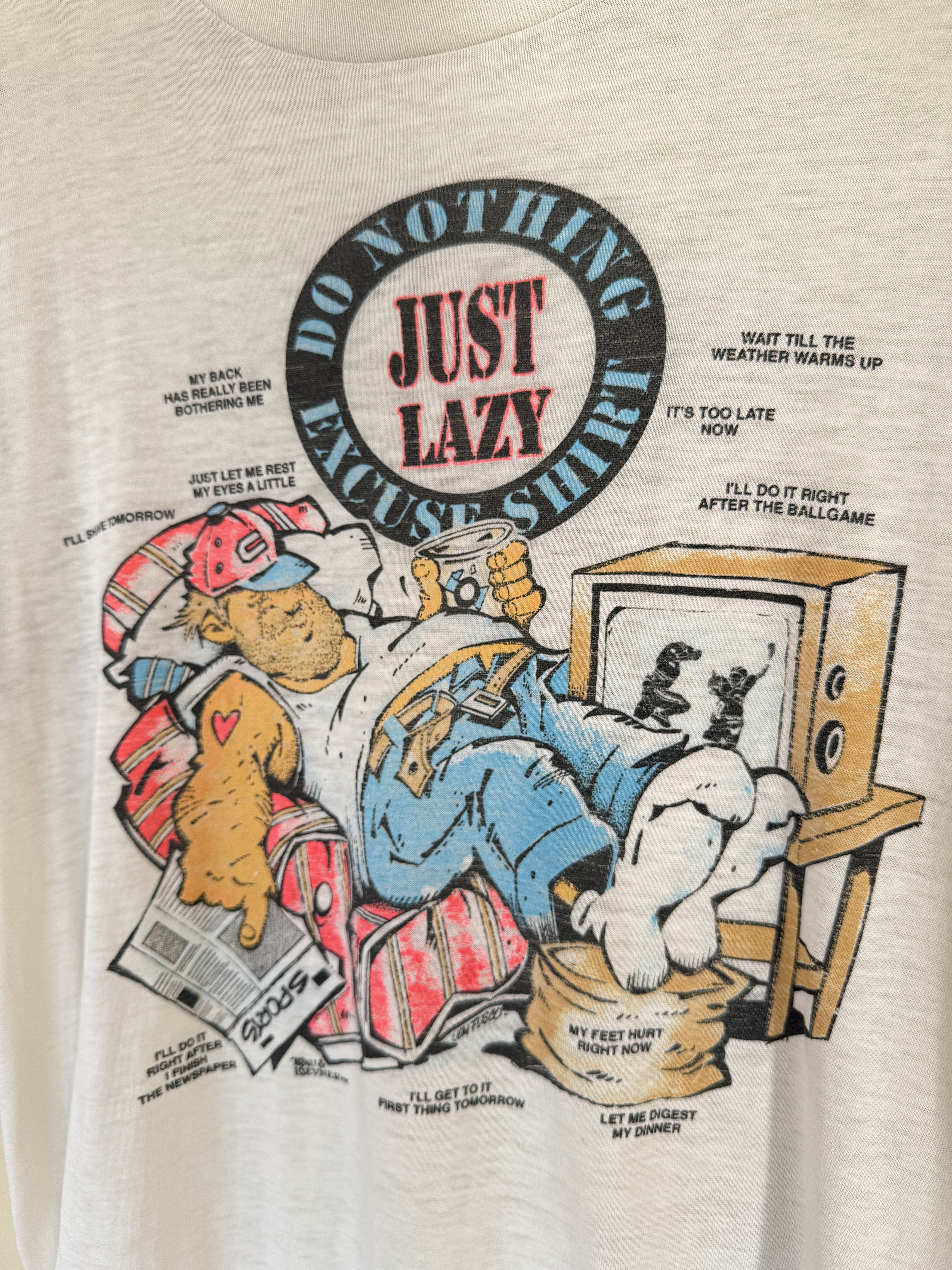 Vintage Do Nothing Excuse Shirt - Just Lazy Tee Size US L / EU 52-54 / 3 - 3 Thumbnail