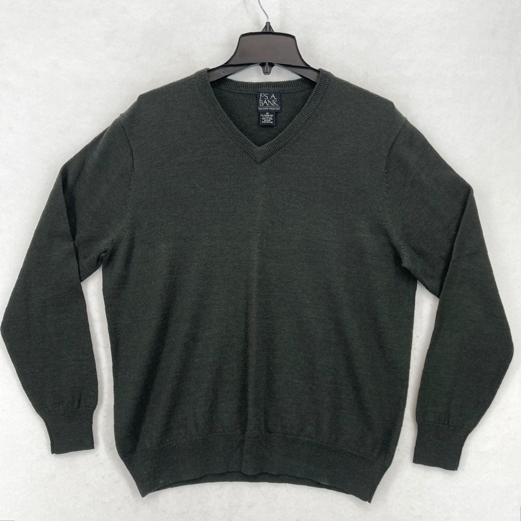 Jos. A. Bank Jos. A. Bank Merino Wool Blend Sweater Mens Medium Dark Green Long Sleeve V Neck Size US M / EU 48-50 / 2 - 3 Thumbnail