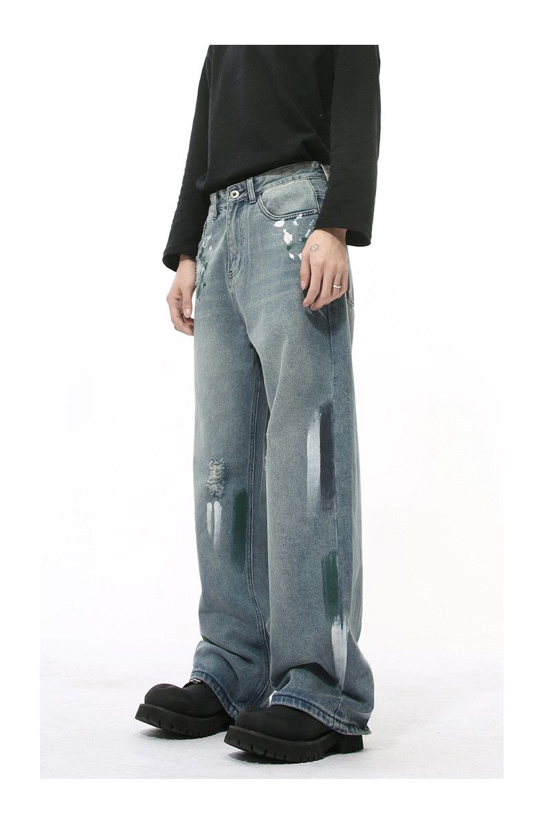 Japanese Brand × Jean Japanese retro heavy graffiti straight loose jeans Size US 32 / EU 48 - 6 Thumbnail