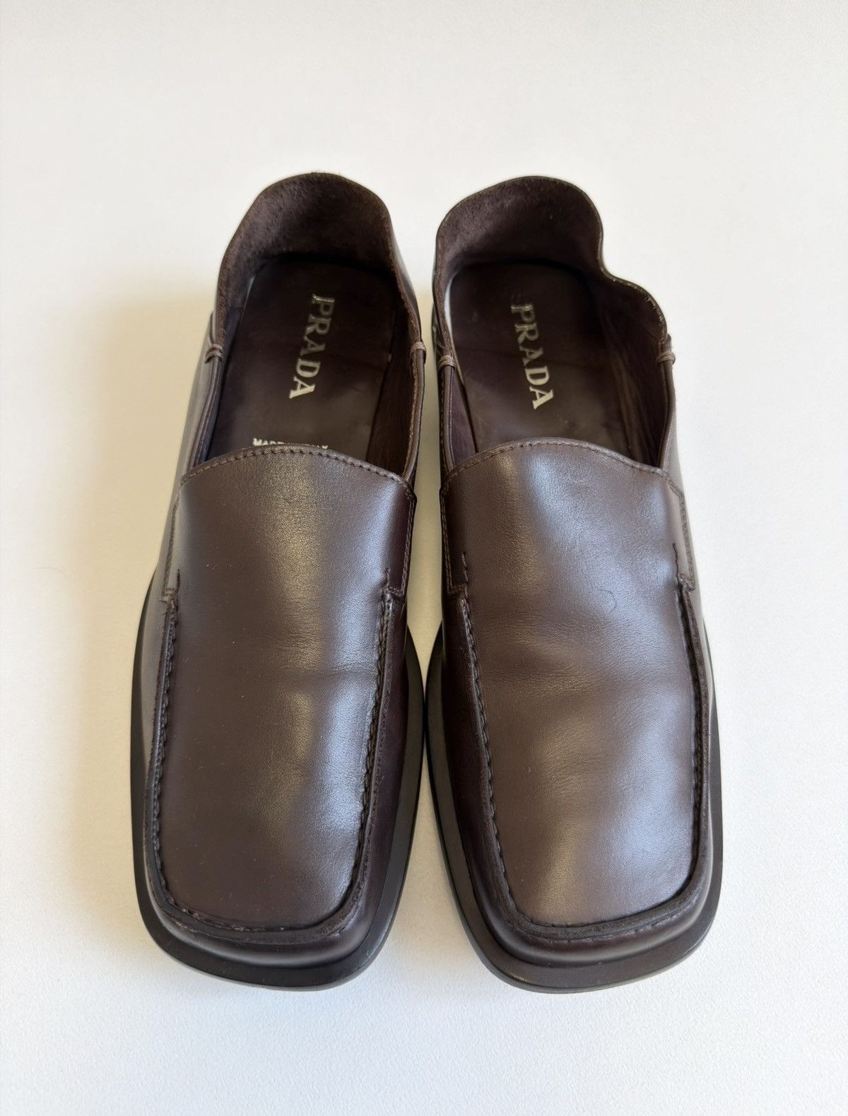 Prada Square Toe Loafers | Grailed