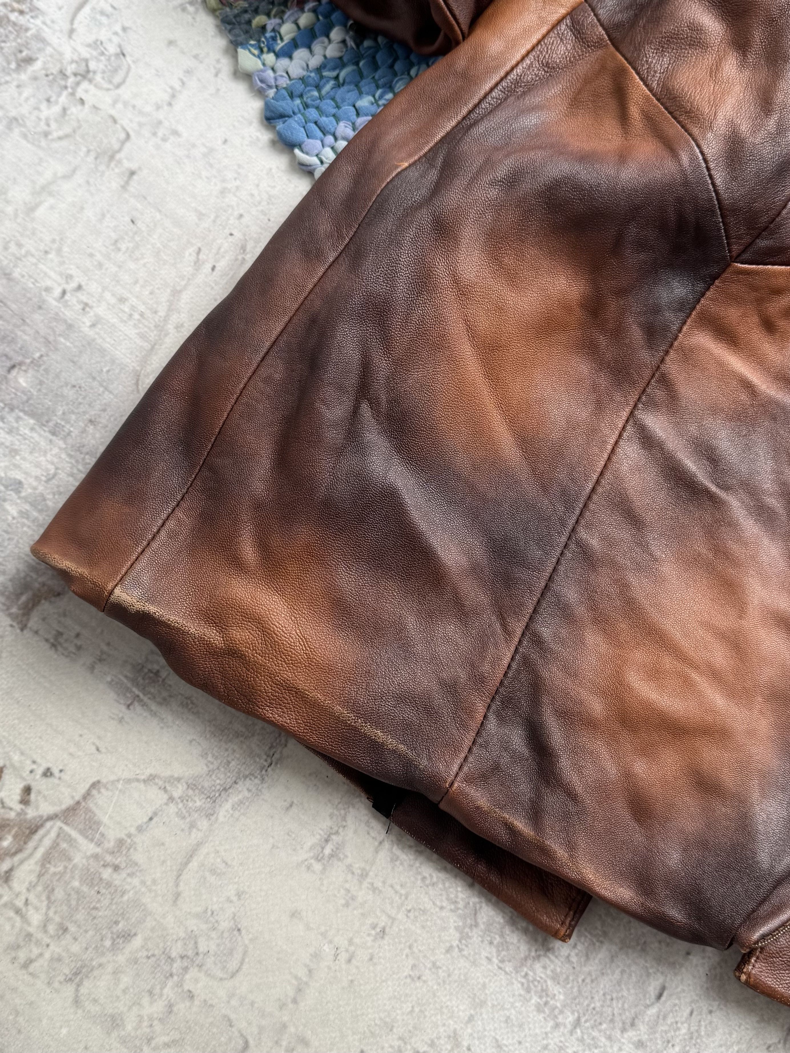Vintage Vintage Faded Leather Coat A8(V1)D15 Size S / US 4 / IT 40 - 18 Thumbnail