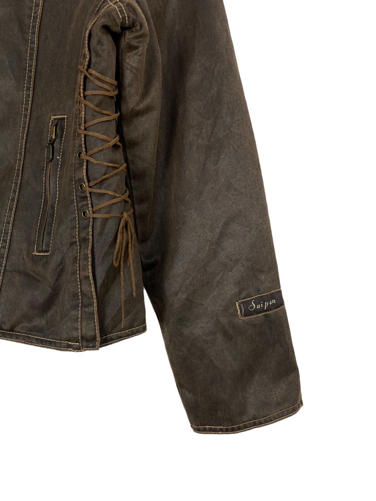 Hard Rock Cafe Hard Rock Cafe Baltimore Brown Motorcycle Tied Sides Jacket Size S / US 4 / IT 40 - 10 Thumbnail