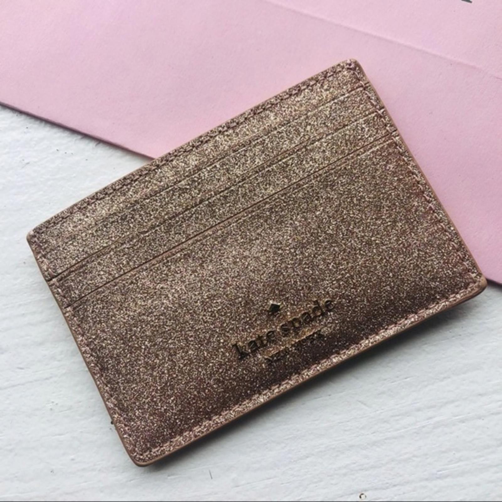 Kate Spade Kate Spade Gold Glitter Card Holder Wallet NWT Size ONE SIZE - 2 Thumbnail