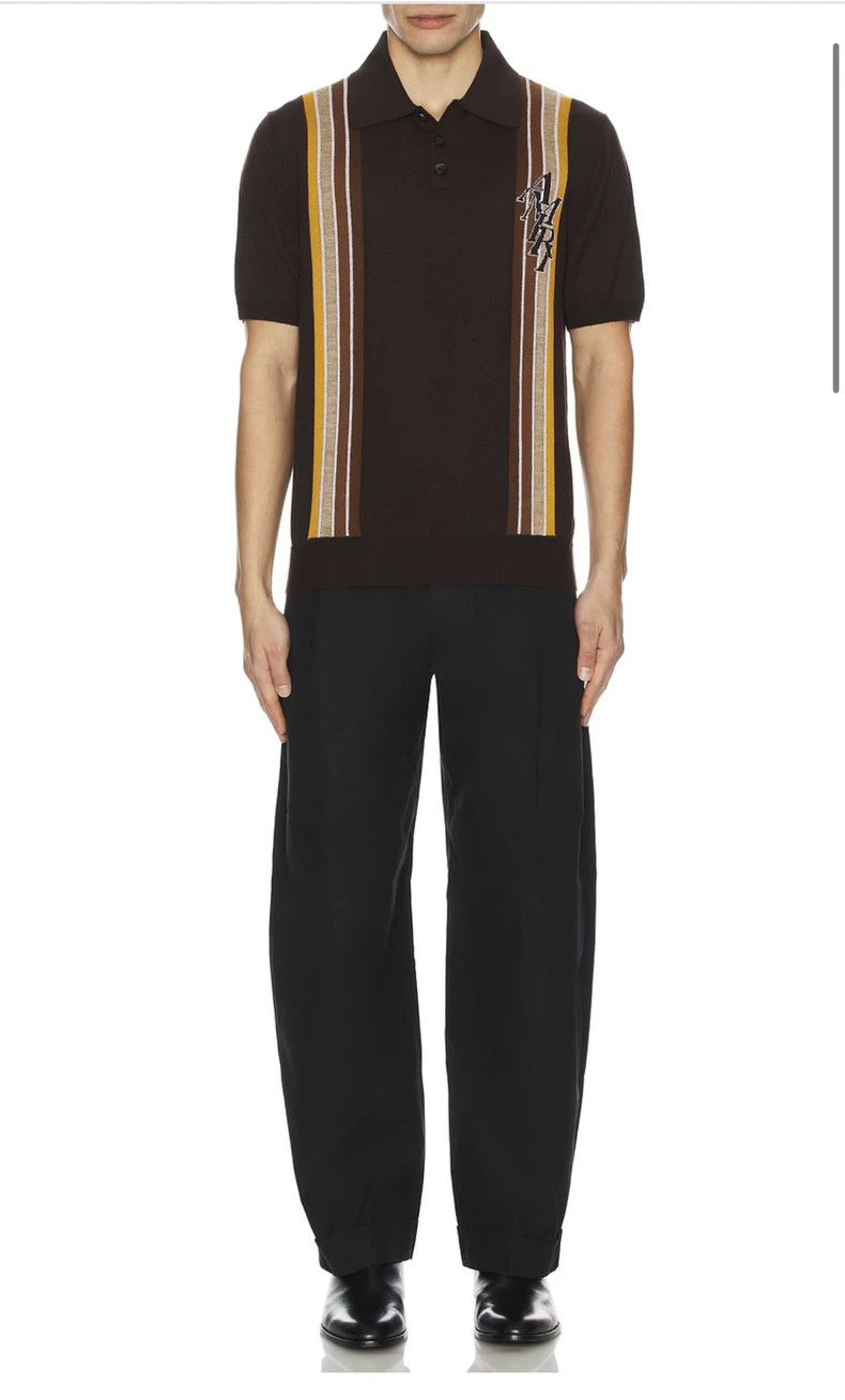 Amiri Amiri logo brown striped polo short sleeve Size US S / EU 44-46 / 1 - 7 Thumbnail
