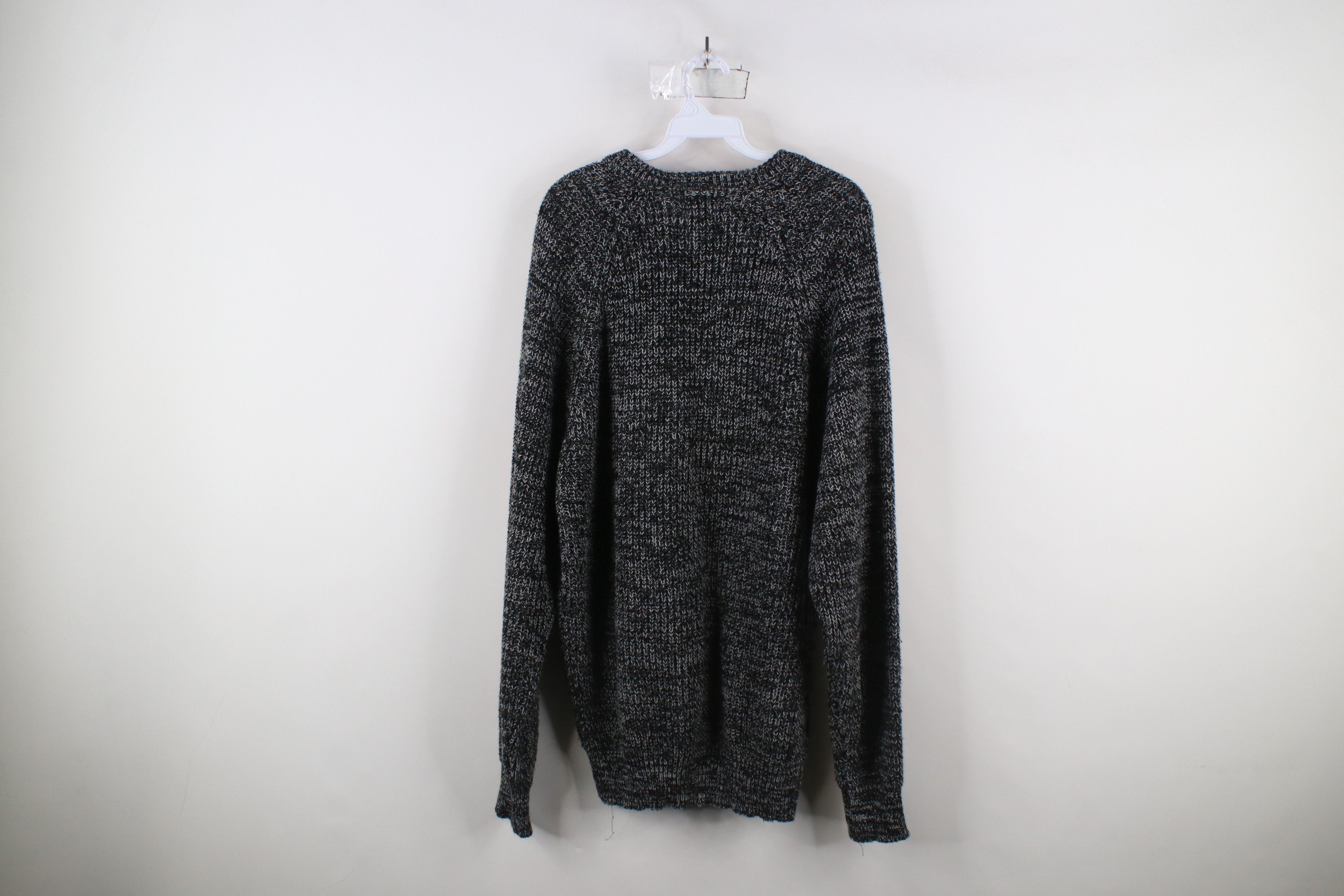 Vintage Vintage 90s Streetwear Ribbed Knit Crewneck Sweater Black Size US XL / EU 56 / 4 - 6 Thumbnail