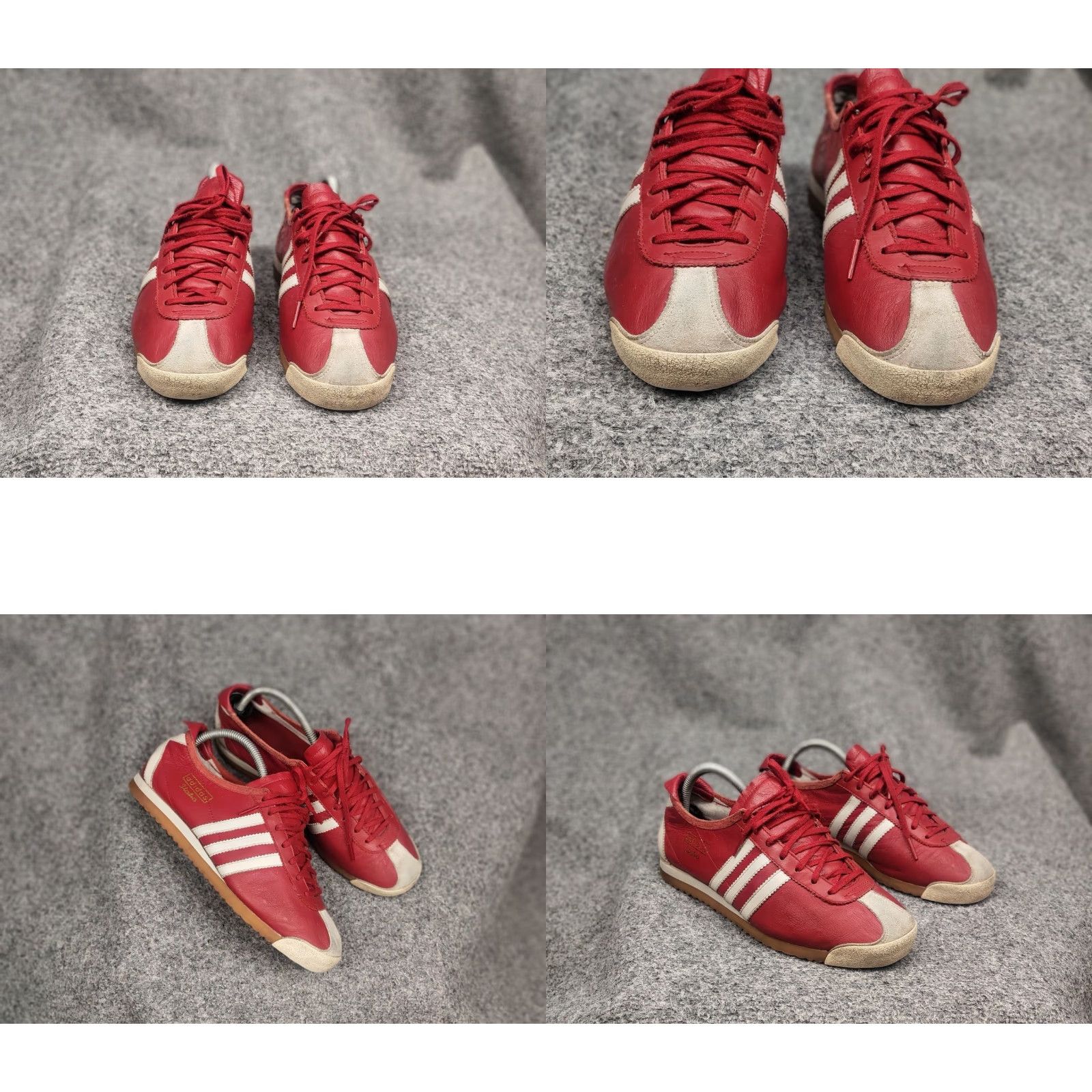 Adidas VINTAGE Adidas Italia Leather Red Retro Sneakers Mens US 8/UK 6.5 40 Red Leather Sneaker Vintage 2003 Designer Retro Football Casual Shoes Size US 8 / EU 41 - 8 Thumbnail