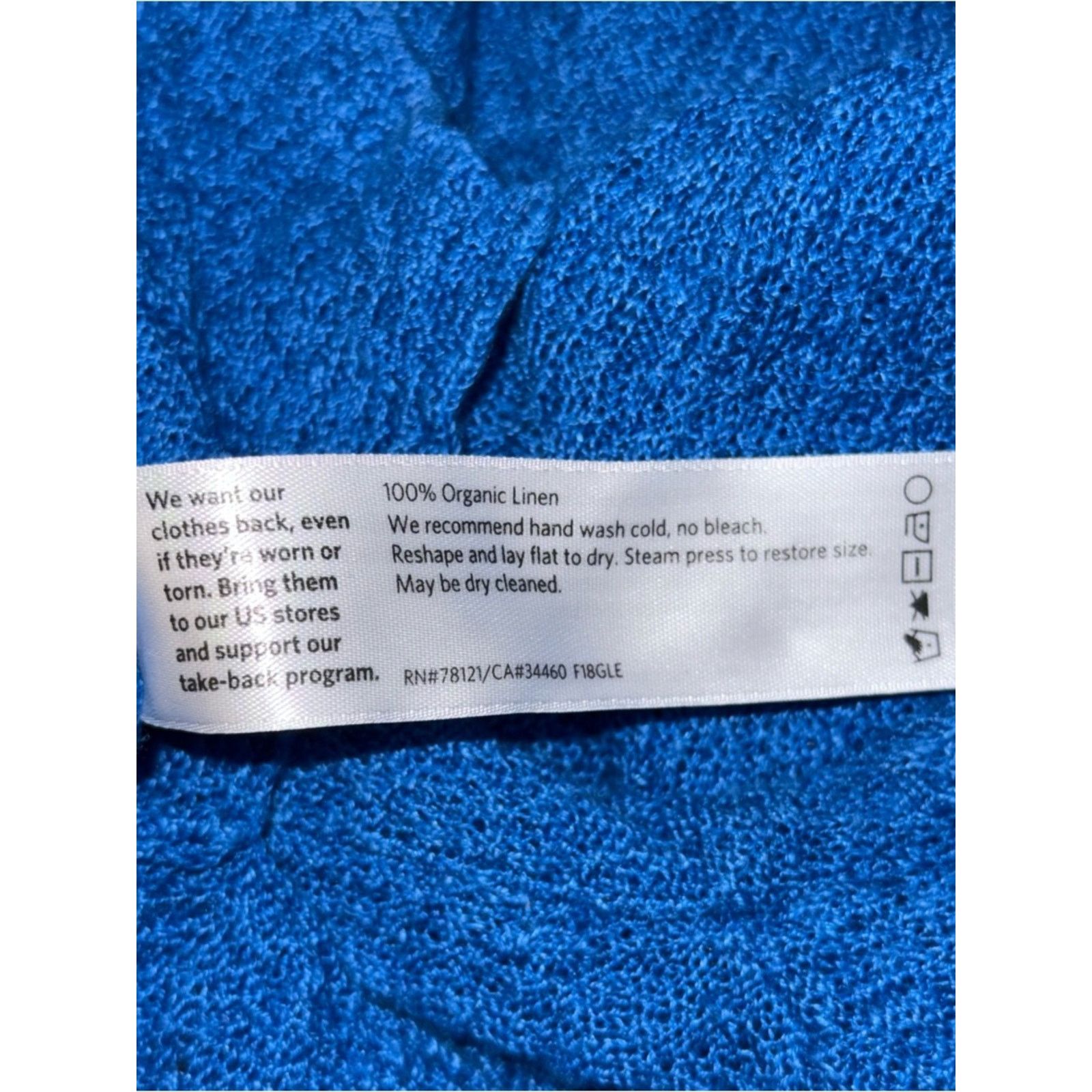 Eileen Fisher Eileen Fisher Organic Linen Blue Top Size XXS 3/4 Sleeves Size XXS / US 00 / IT 34 - 4 Thumbnail
