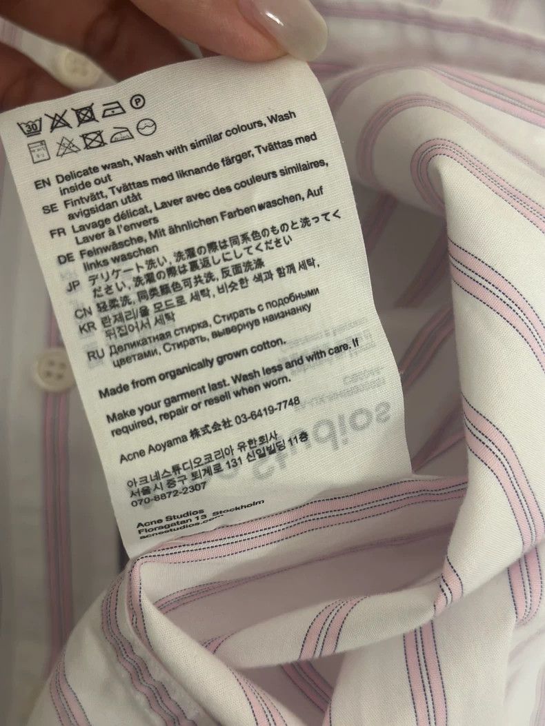 Acne Studios acne studios White and pink pointed-collar shirt Size US XS / EU 42 / 0 - 8 Thumbnail