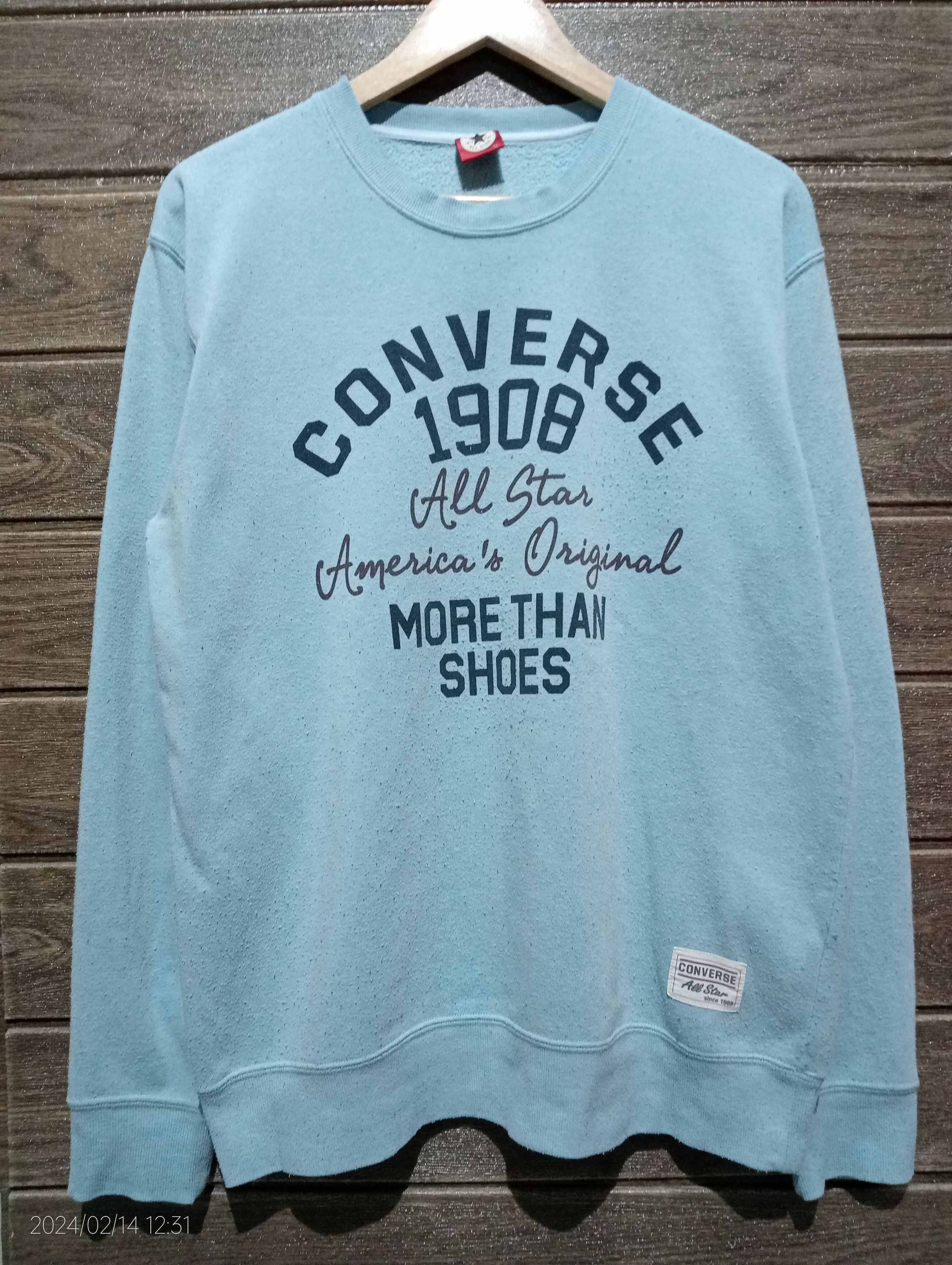 image of Vintage Converse Crewneck Blue Sweatshirt Very, Men's (Size XL)