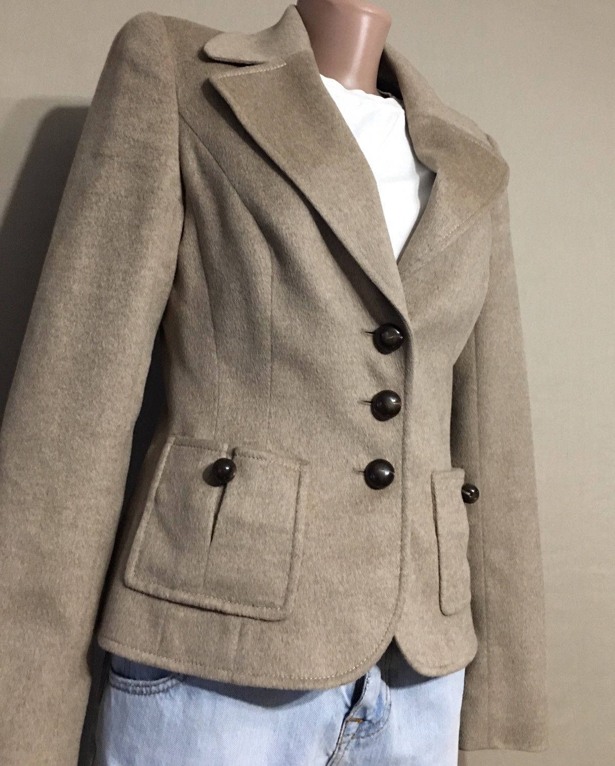 Escada ESCADA Angora Camel Wool Rare Jacket Blazer Size EU 36 Size XS / US 0-2 / IT 36-38 - 3 Thumbnail