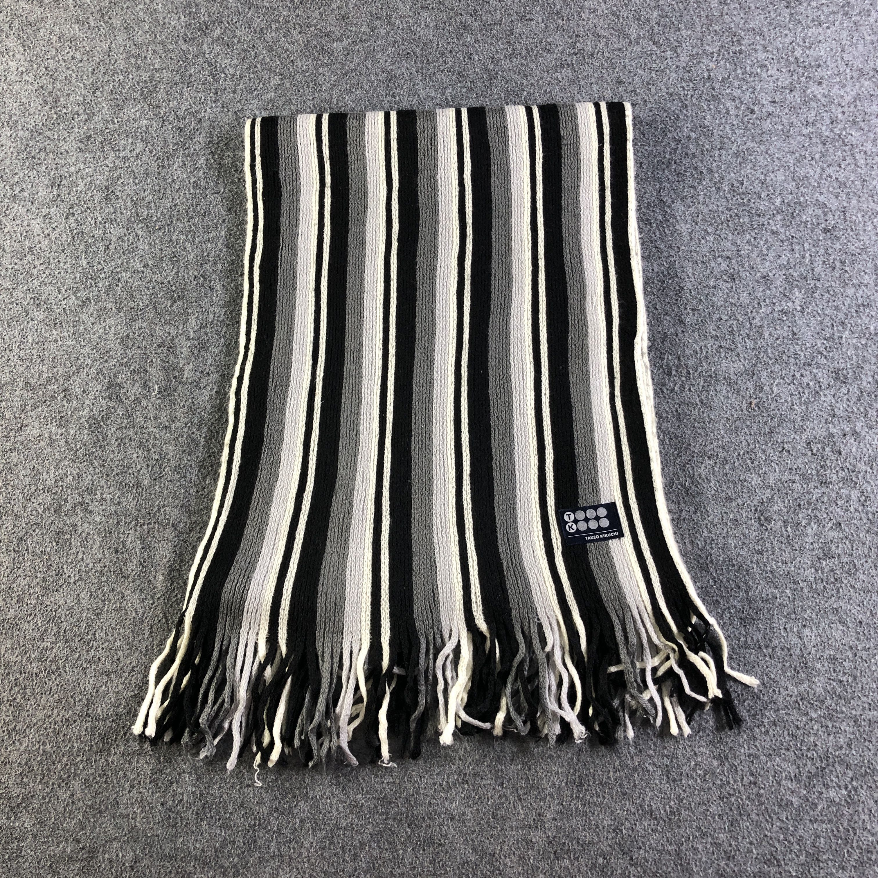 Takeo Kikuchi Takeo Kikuchi Striped Scarf Muffler Neckwear V2736 Size ONE SIZE - 2 Thumbnail
