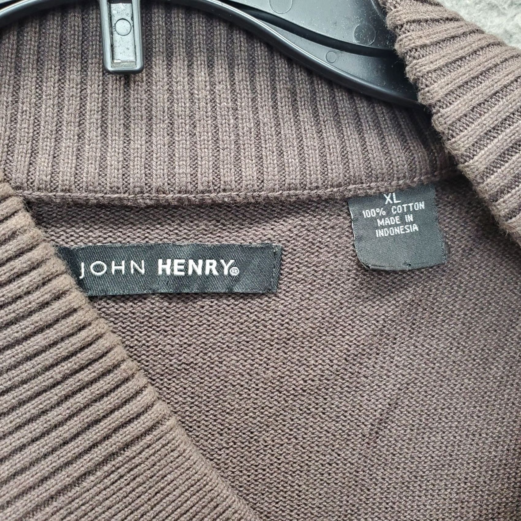 Vintage John Henry Sweater Mens XL Brown Cotton Knitted Raglan Sleeve V-Neck Pullover Size US XL / EU 56 / 4 - 6 Thumbnail
