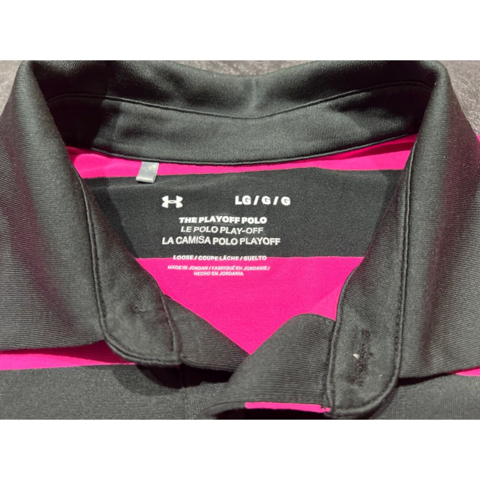 Under Armour Under Armour Mens Polo Golf FUSION Pink Striped Large Polo Shirt Size US L / EU 52-54 / 3 - 4 Thumbnail