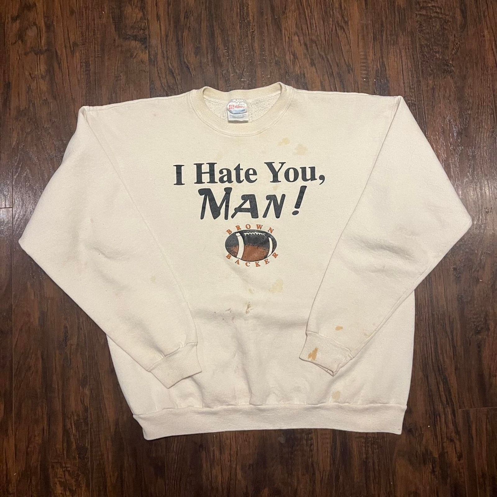 Hanes Vintage Distressed 90s Brown Backer Cleveland crewneck Size US XL / EU 56 / 4 - 1 Thumbnail