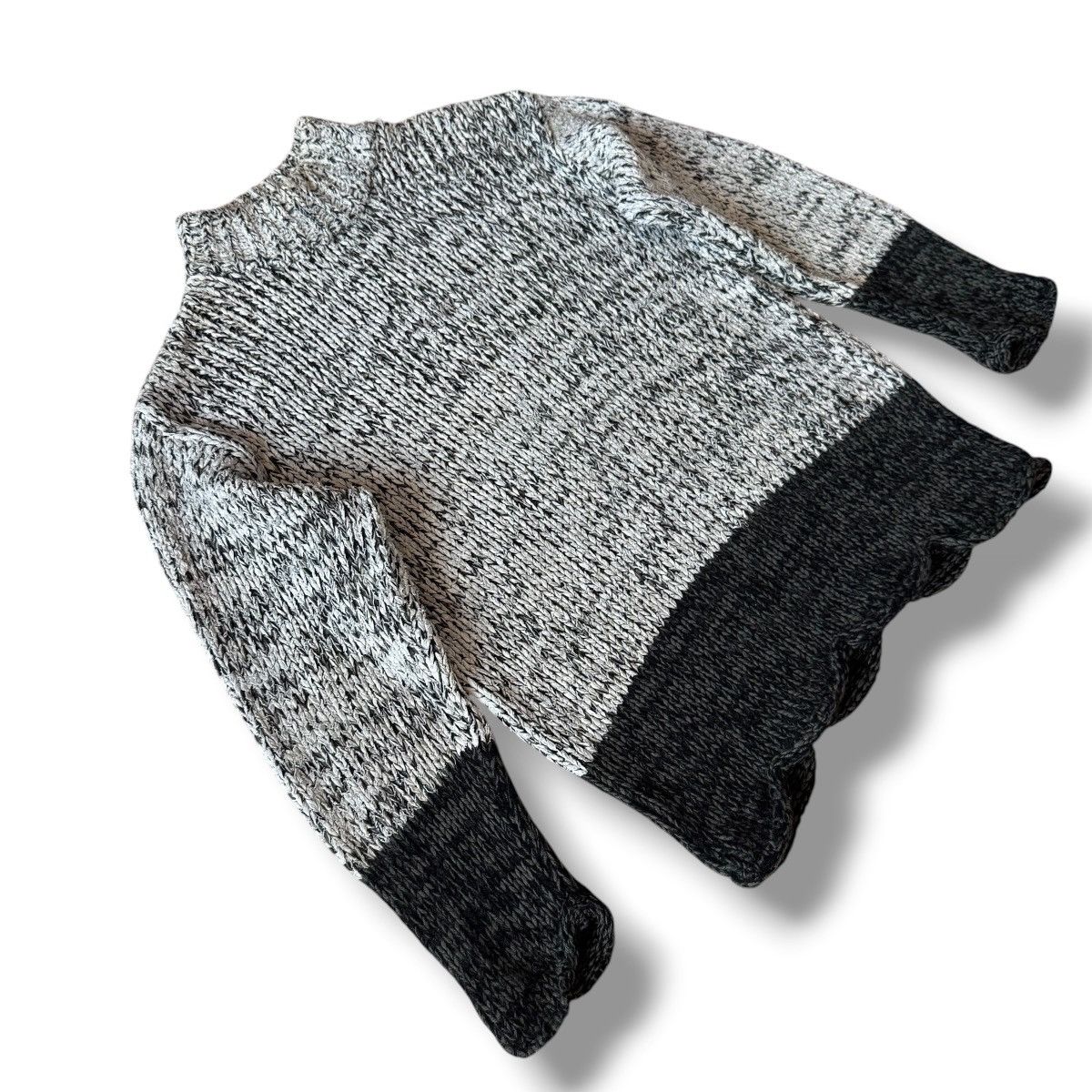 Issey Miyake AW1995 Issey Miyake Men Wool Rib Knitwear Mock Neck Sweater Size US XXL / EU 58 / 5 - 6 Thumbnail