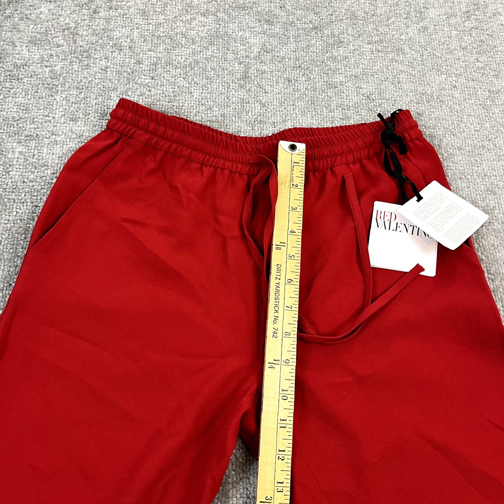 VINTAGE Red Valentino Pants Womens 38 Dress Trousers High Waist Tapered Leg Workwear Solid Red Spring Womens