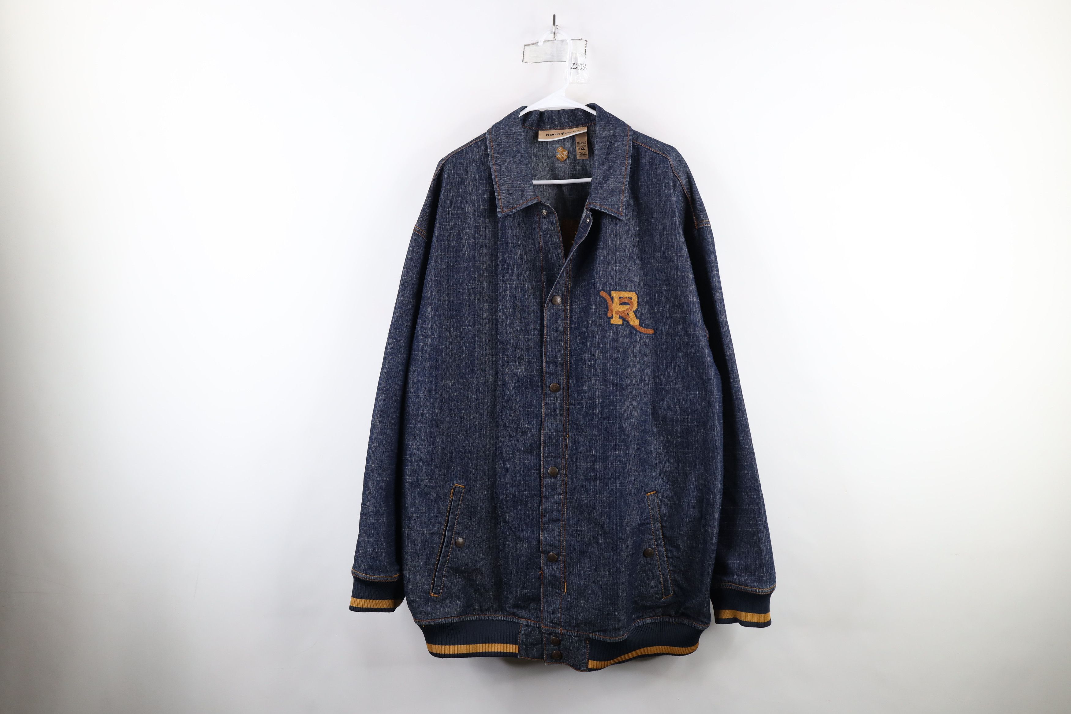 Rocawear × Vintage Vintage Rocawear Out Baggy Chainstitch Denim Bomber Jacket Size US XXL / EU 58 / 5 - 1 Thumbnail
