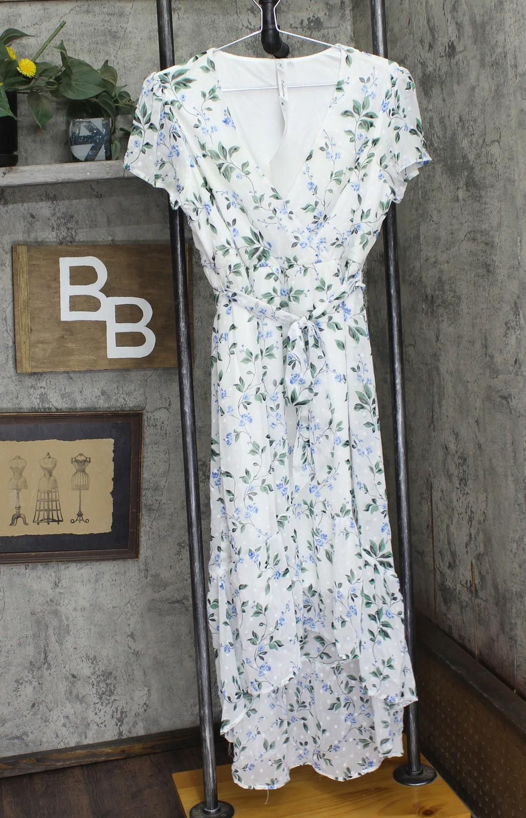 Other Nwt Ny Collection High Low Hem Chiffon Dress Blue Floral Pl Size L / US 10 / IT 46 - 1 Thumbnail