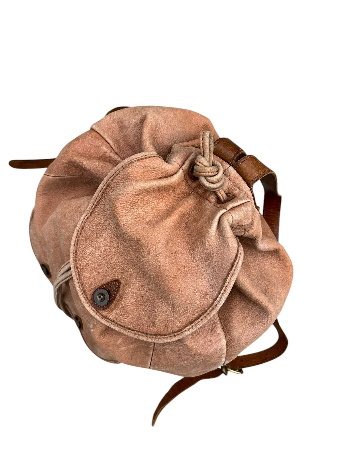 Leather Vintage COCARDE Japan Faded Patina Leather Backpack Bag Size ONE SIZE - 19 Thumbnail