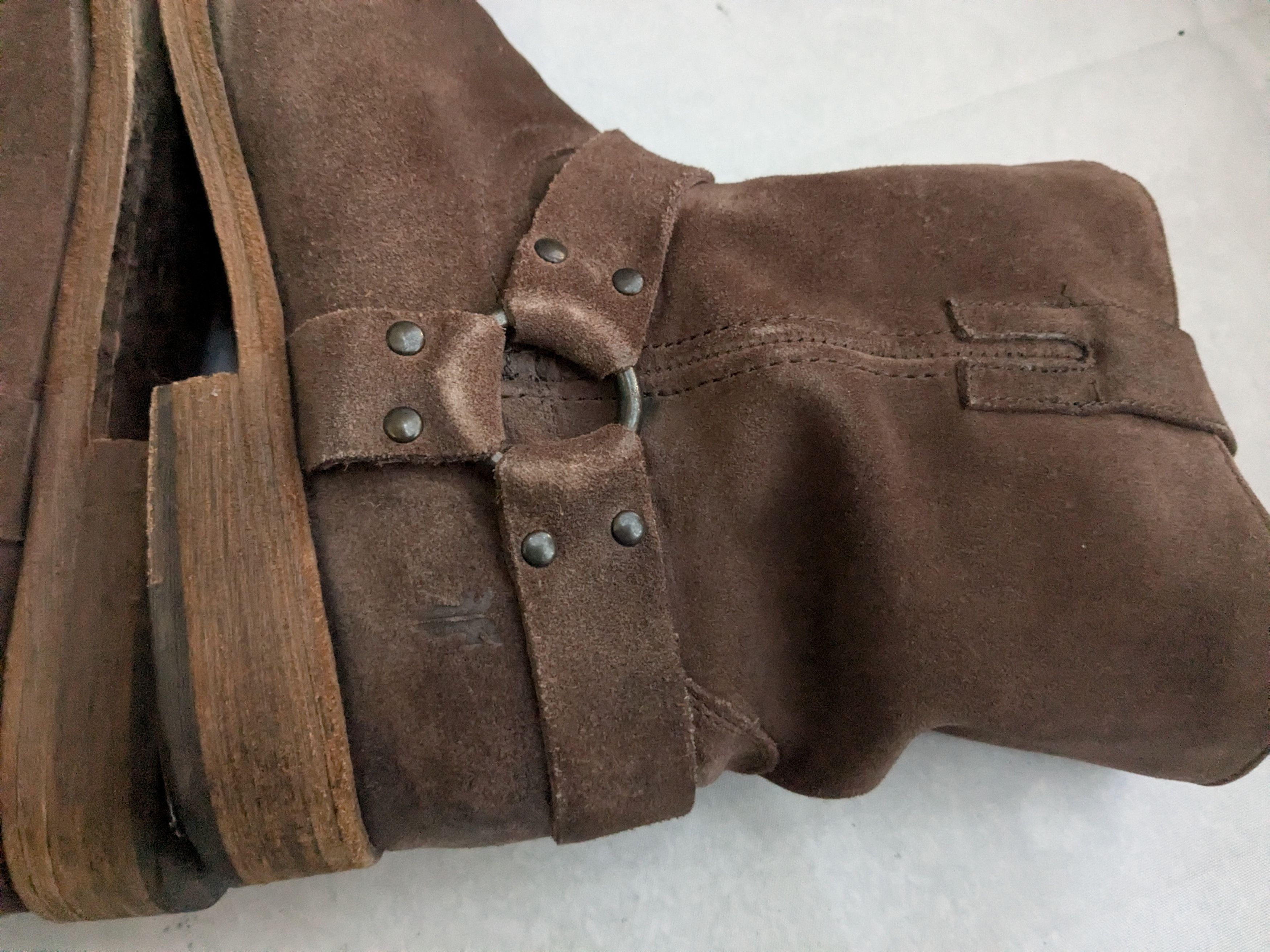 Frye Frye Harness Boots Brown 13 D Suede Leather Buckle Size US 13 / EU 46 - 9 Thumbnail