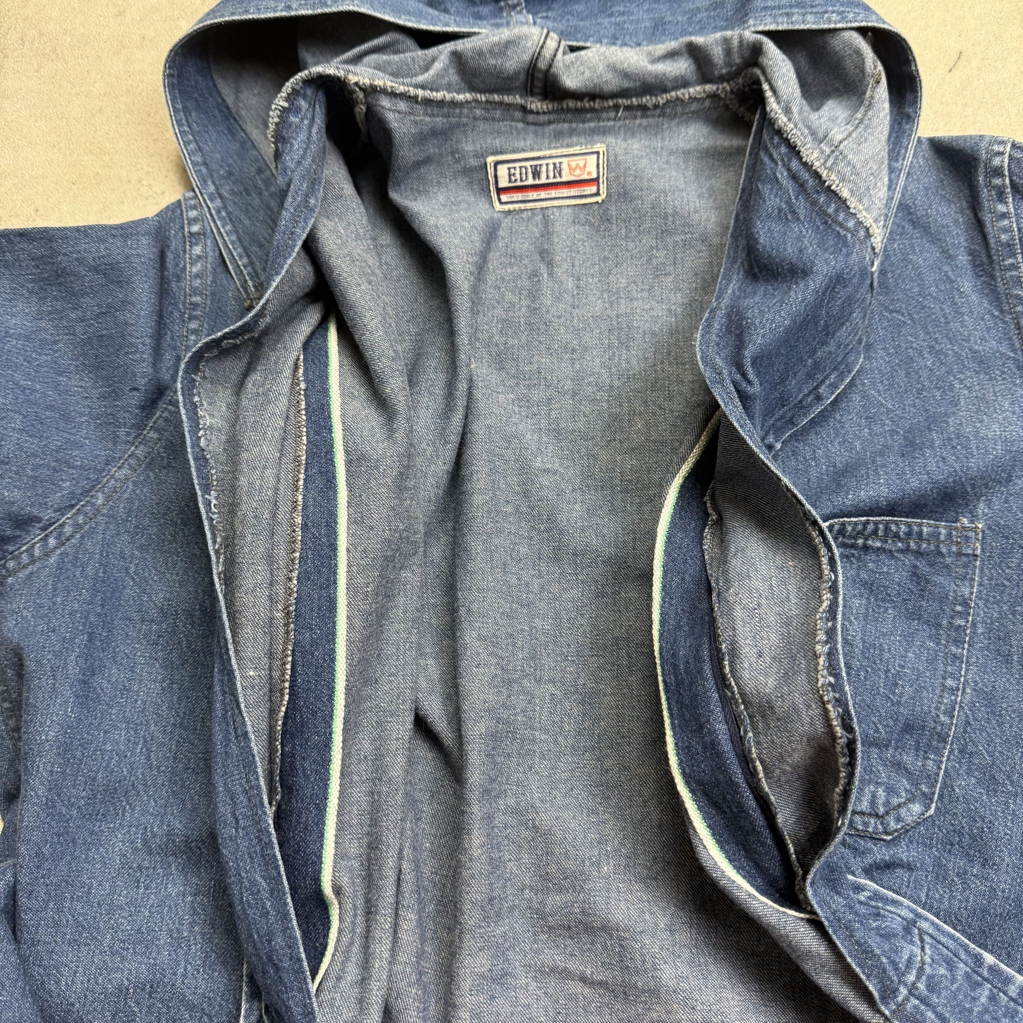 Edwin Vintage Edwin Zip Up Denim Jacket Size US L / EU 52-54 / 3 - 8 Thumbnail