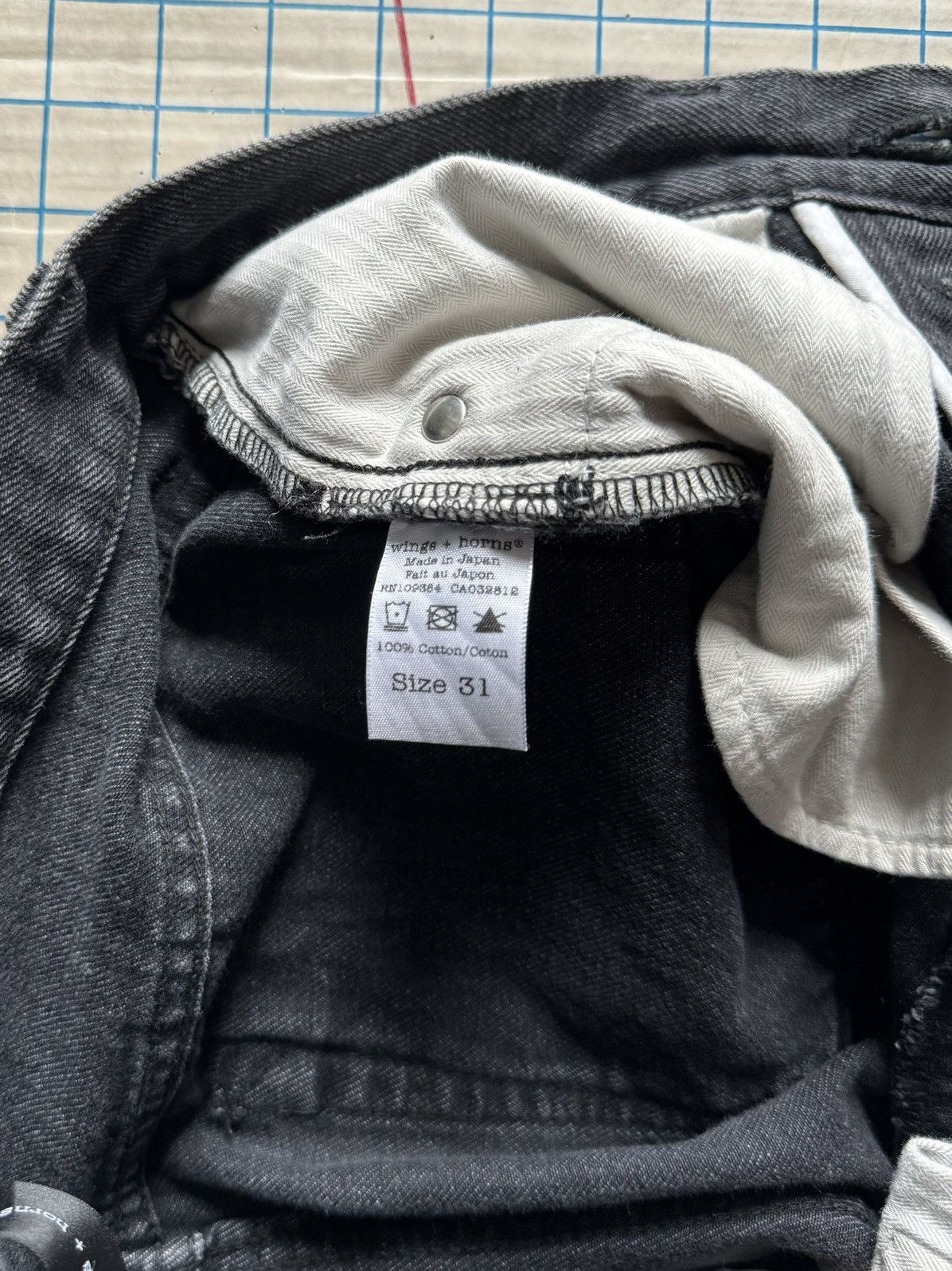 Reigning Champ × Wings + Horns Wings + Horns Faded Black Denim Jeans Slim Fit Size 31 Size US 31 - 6 Thumbnail