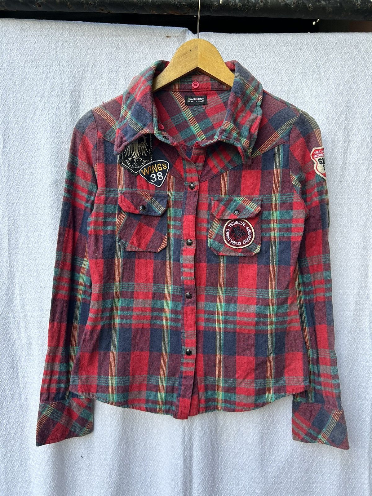 Isamu Katayama Backlash × Japanese Brand × Yasuyuki Ishii 💸BINDINGOFFER💸Japanese majorena poem plaid shirt Size US S / EU 44-46 / 1 - 3 Thumbnail