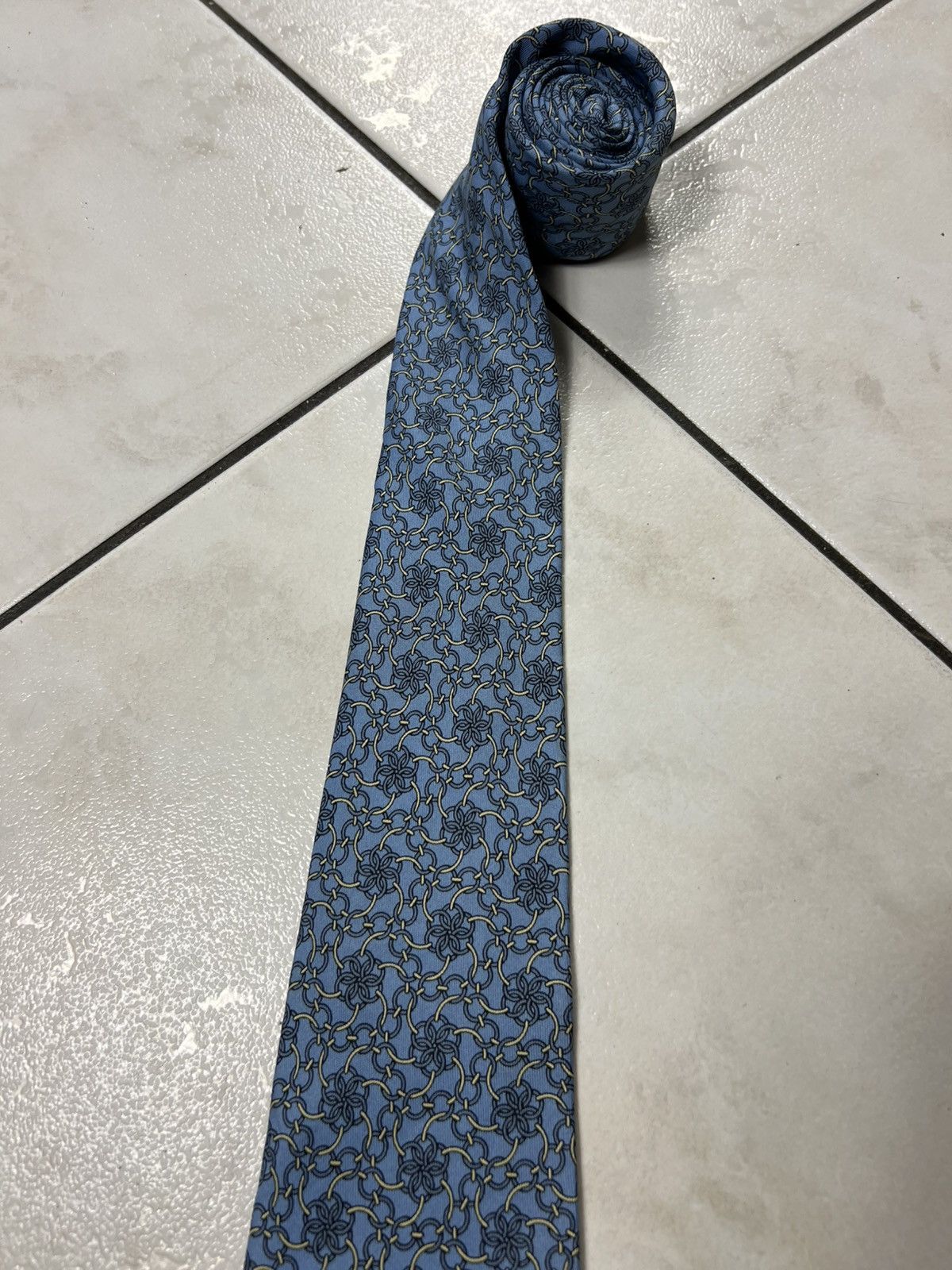 Hermes Vintage Hermes Paris silk tie luxury 7442HA patterned circle Size ONE SIZE - 4 Thumbnail