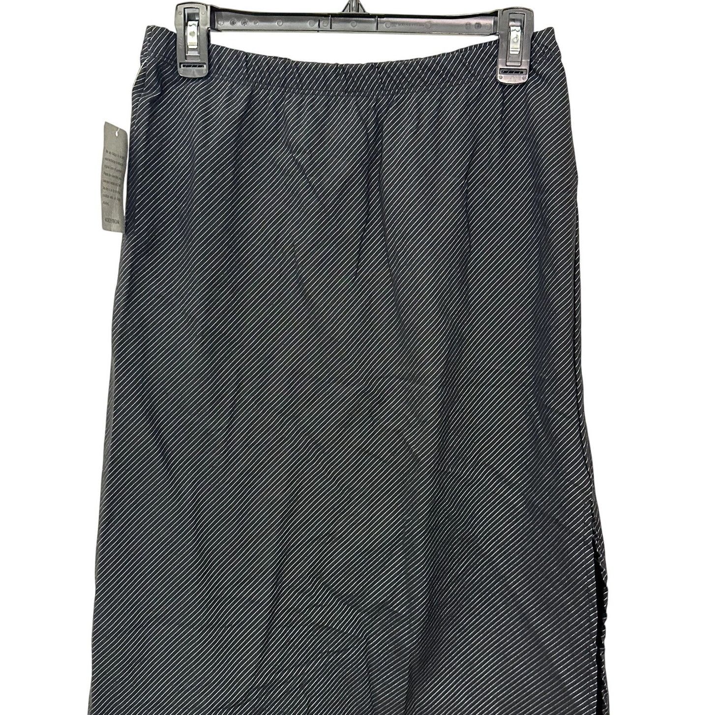 Other Forgotten Grace Skirt Pinstripe Side Slit Black Womens M NWT Size 28" / US 6 / IT 42 - 5 Thumbnail