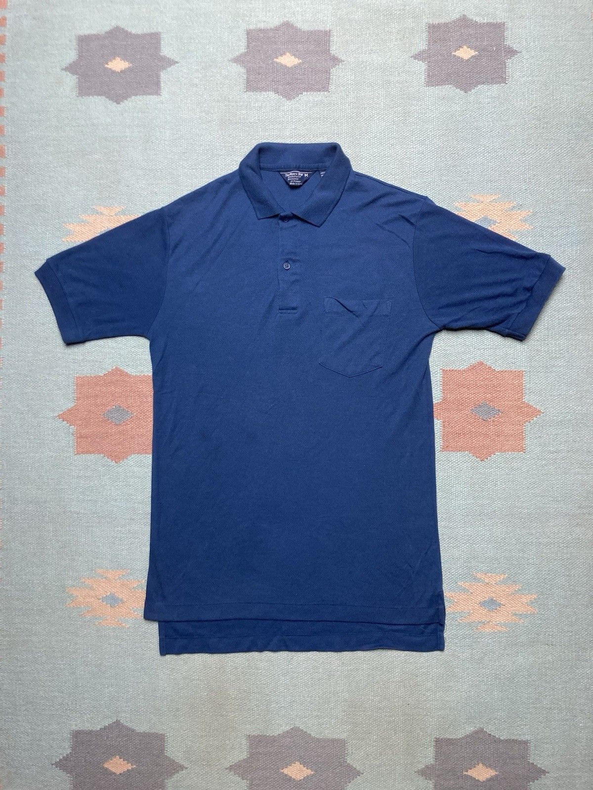 Vintage Vtg 80s polo shirt JCPenney navy blue soft pol cotton medium Size US M / EU 48-50 / 2 - 1 Thumbnail