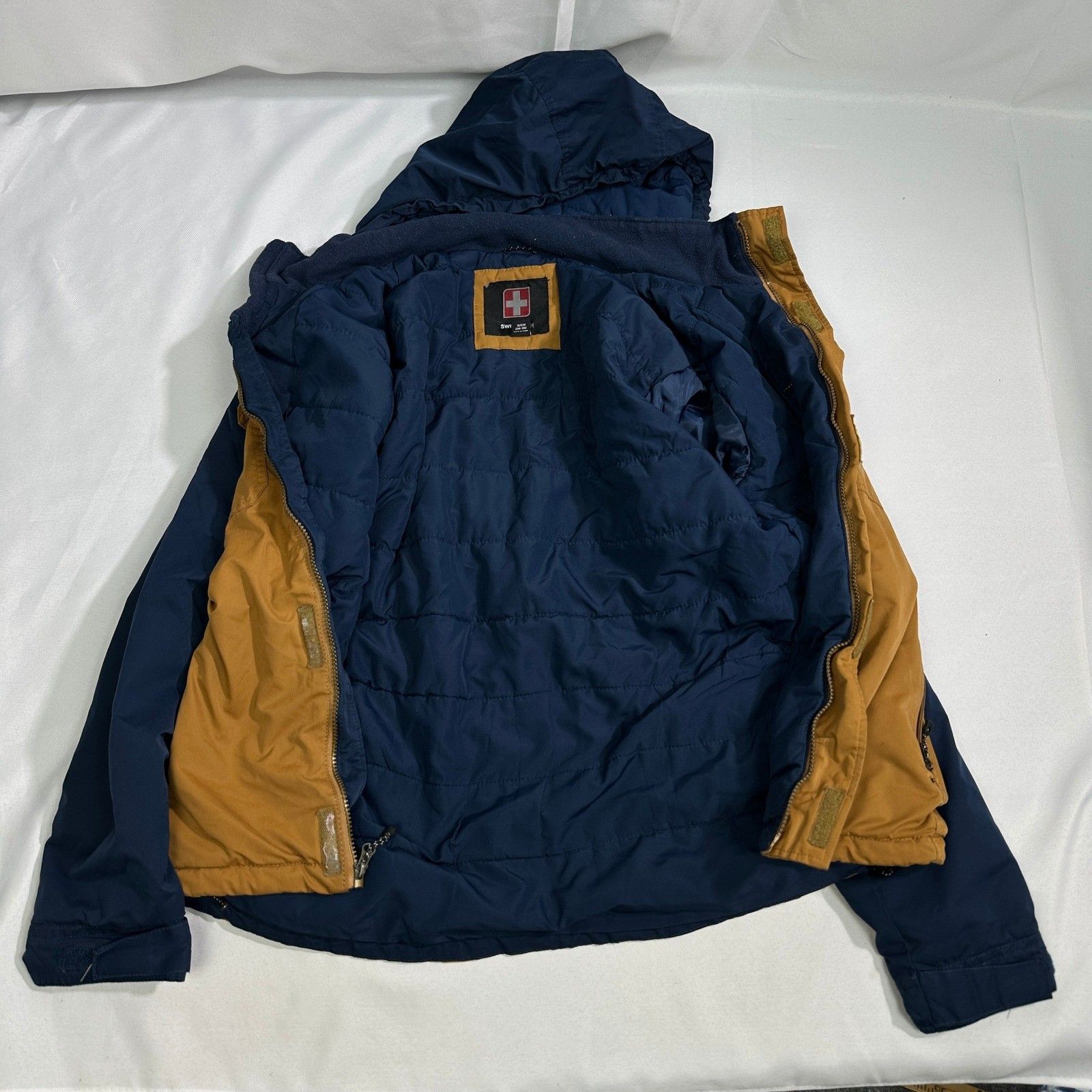 Other Swiss Tech Men's Jacket Size Small Brown Blue Hooded Coat Size US S / EU 44-46 / 1 - 3 Thumbnail