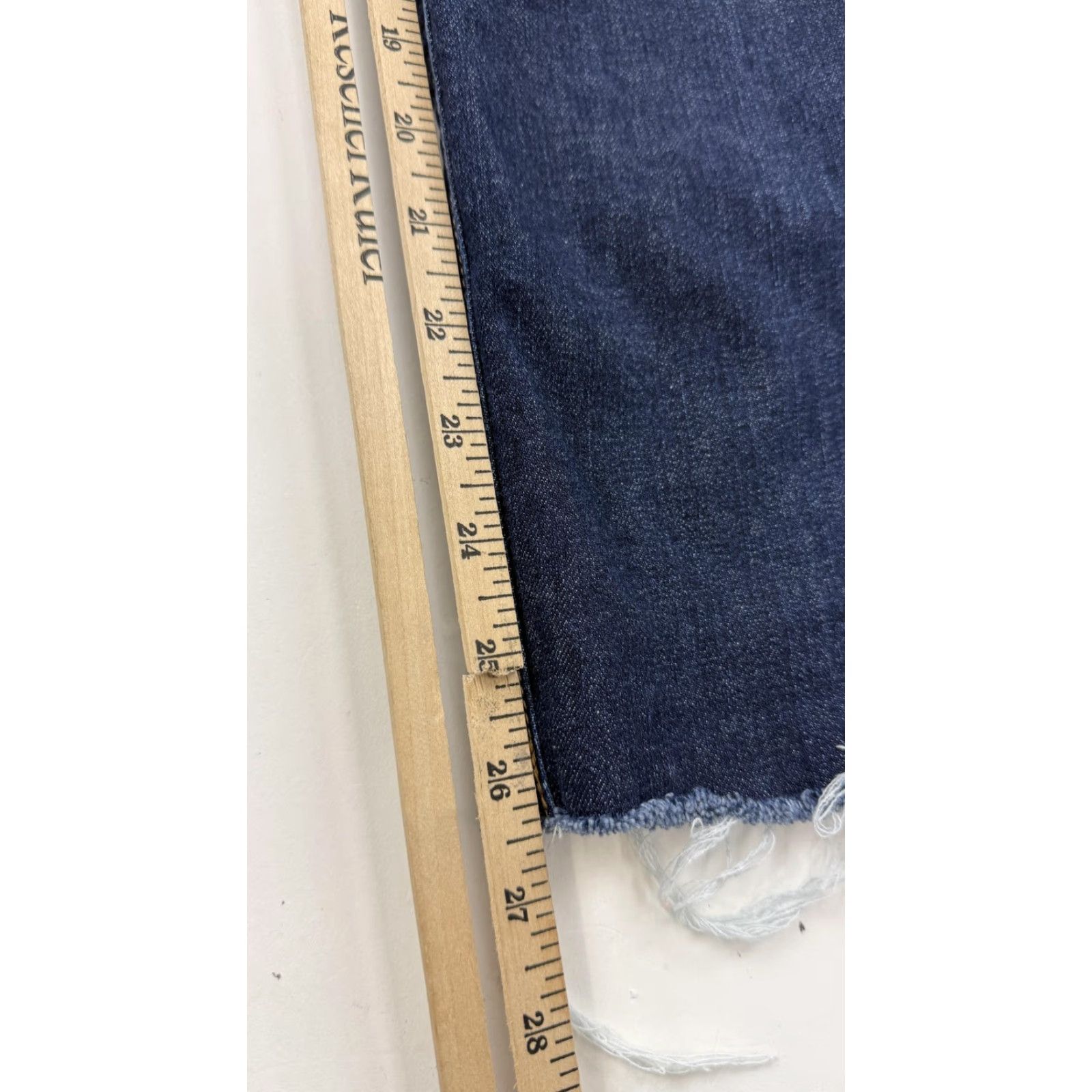 J.Crew VINTAGE J.Crew Jeans Womens 28 Dark Wash 9in Slim Straight Raw Hem Stretch Denim Blue - 27in Inseam Mens? Size 28" / US 6 / IT 42 - 7 Thumbnail