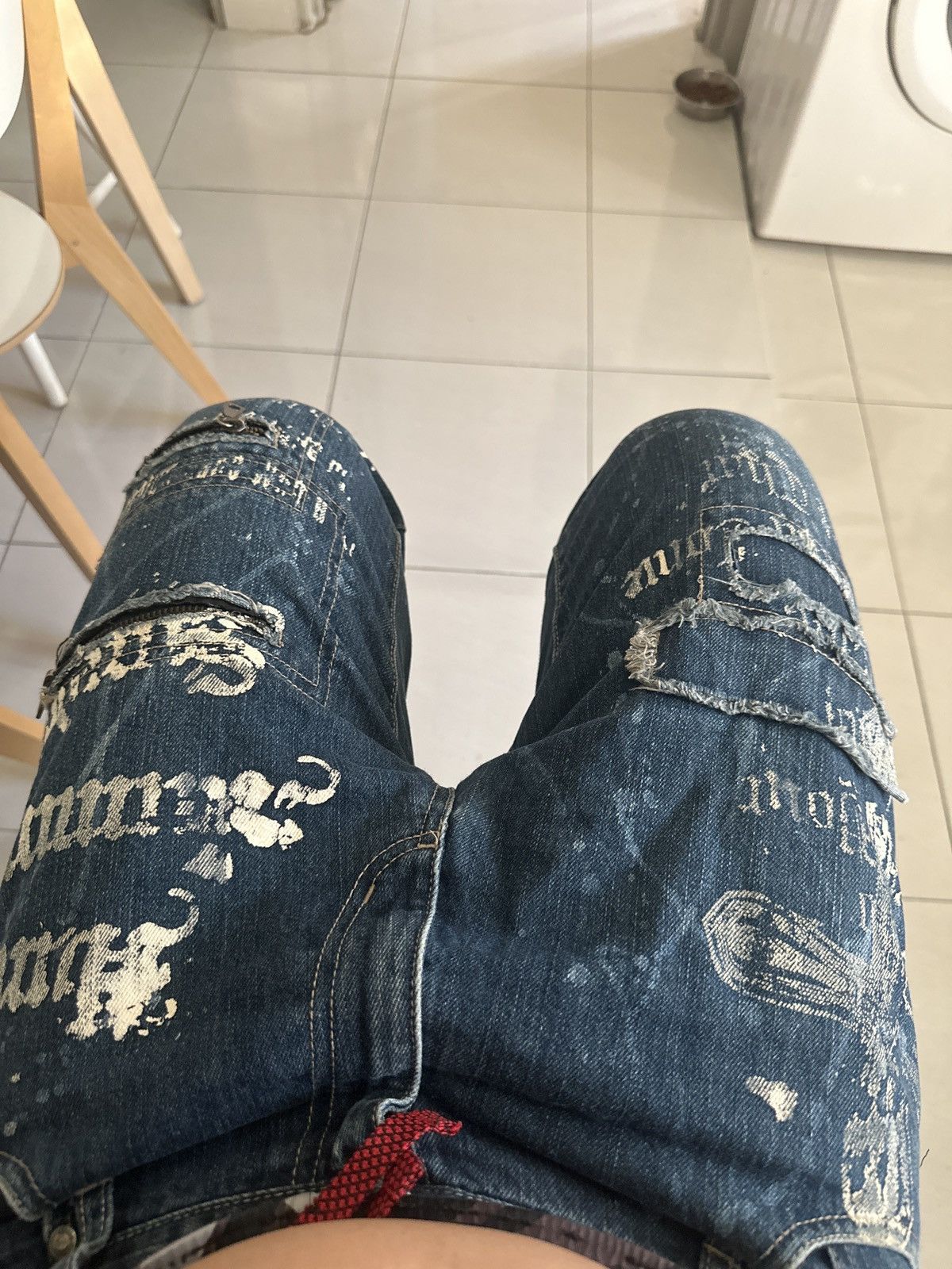 Japanese Brand Distressed Denim By BA-STU STUDIO Size US 34 / EU 50 - 6 Thumbnail