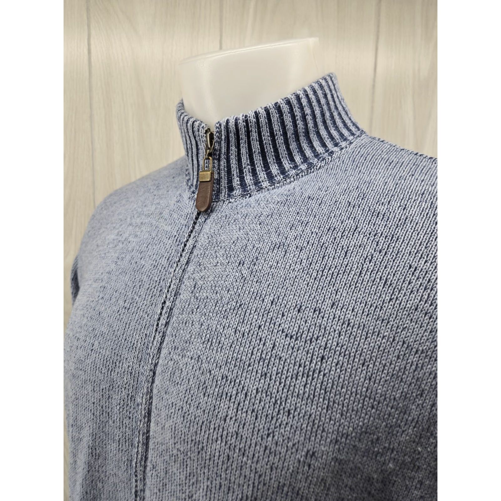 Orvis VINTAGE Orvis Fisherman Sweater Mens Large Knit Full Zip Blue Size US L / EU 52-54 / 3 - 5 Thumbnail