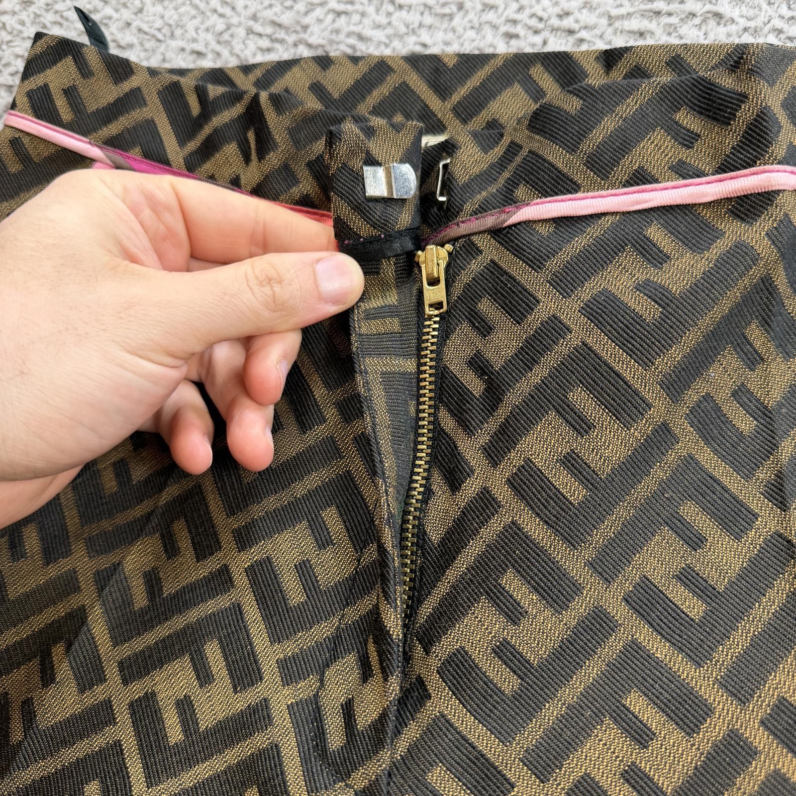Fendi Fendi FF Monogram Zucca Pants Wide Leg Flare Brown Italy Size 28" / US 6 / IT 42 - 10 Thumbnail