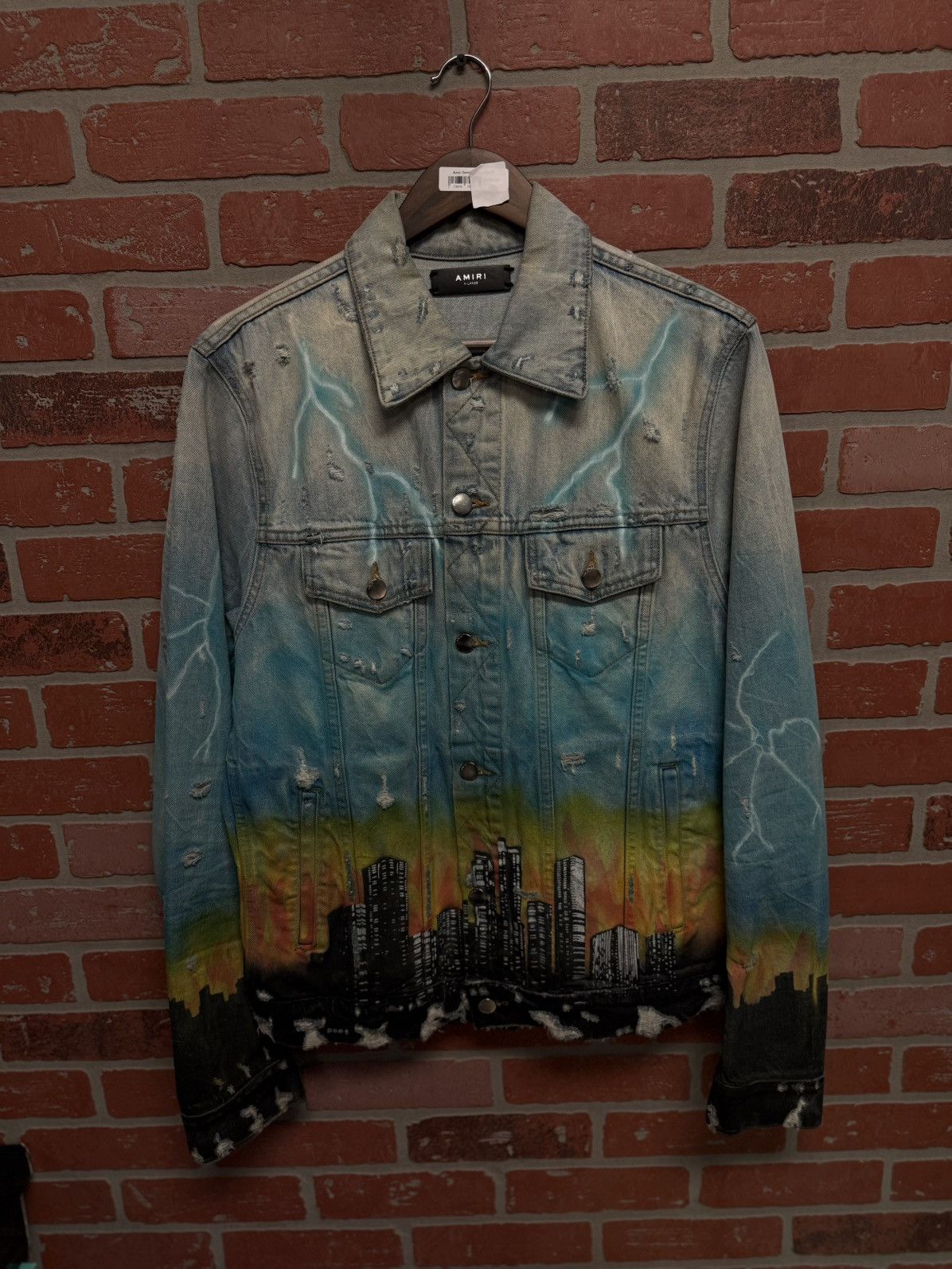 Amiri Amiri Distressed Denim Jacket “Dragon City” Size XL Size US XL / EU 56 / 4 - 1 Thumbnail