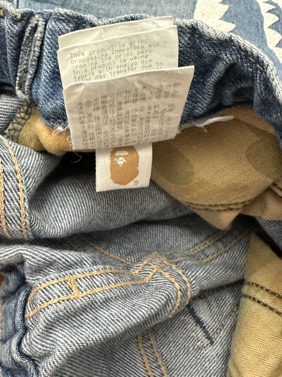 Bape Shark Denim Shorts Size US 32 / EU 48 - 5 Thumbnail