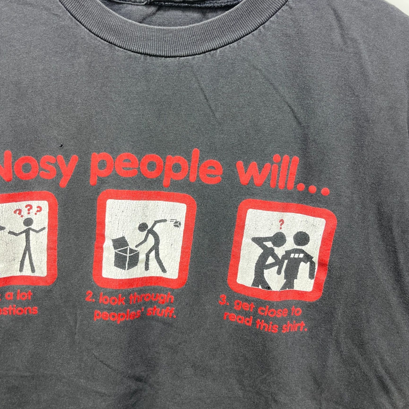 Vintage VINTAGE 90s Sun Faded Statement Comedy Funny T-Shirt Large XL Men Black Size US L / EU 52-54 / 3 - 6 Thumbnail