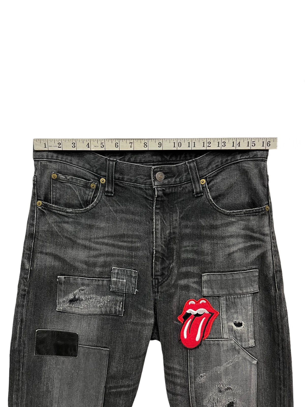 Japanese Brand VTG GLAMB x ROLLING STONES Skull Boro Patcwork Distressed Size US 32 / EU 48 - 16 Thumbnail